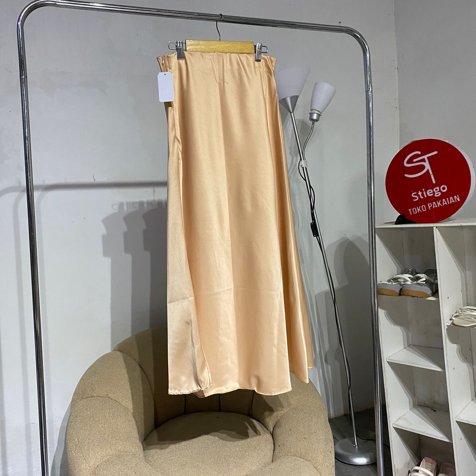 Rok satin mavi