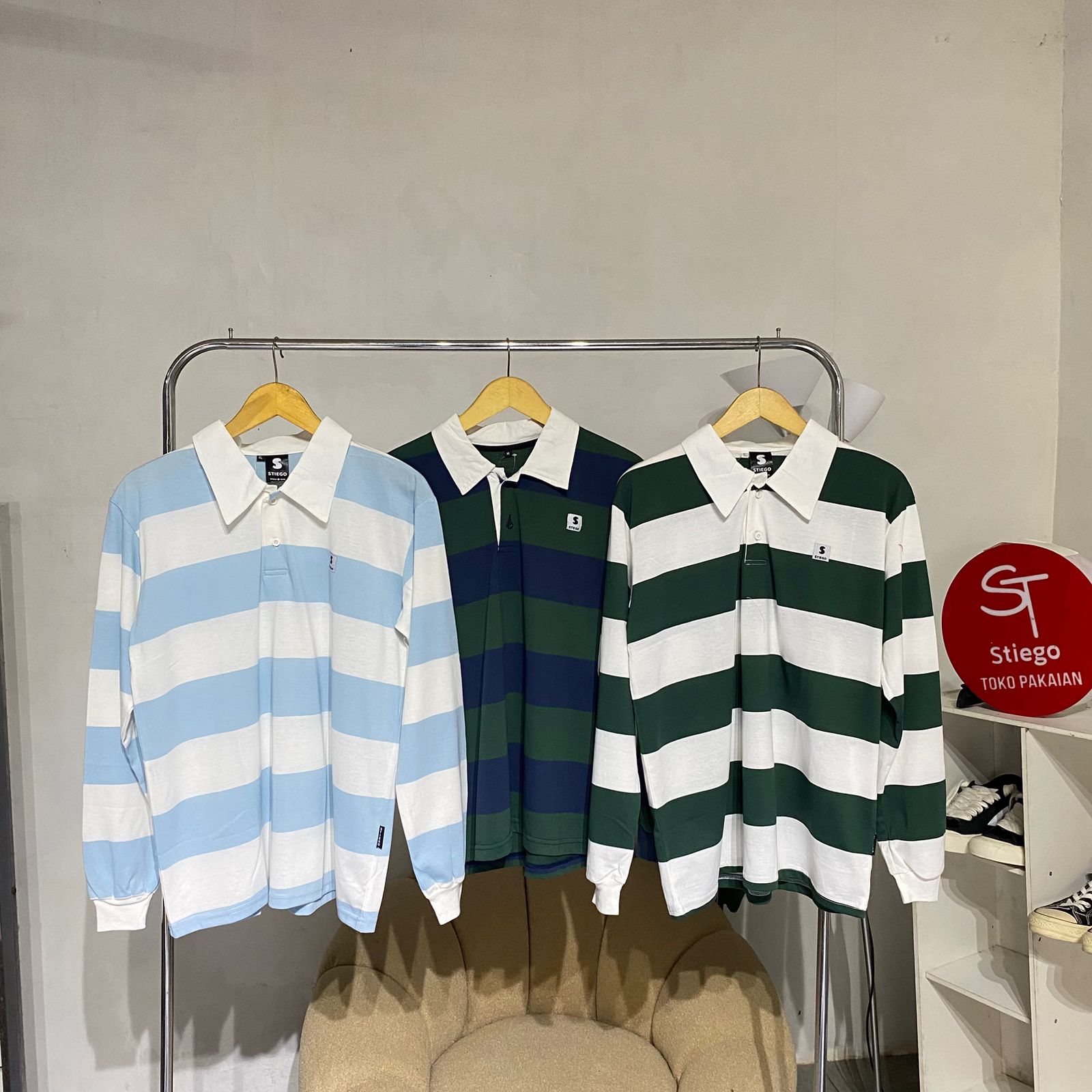 Stiego Rugby Tshirt  Polo Kaos Kerah Wanita  Lengan Panjang