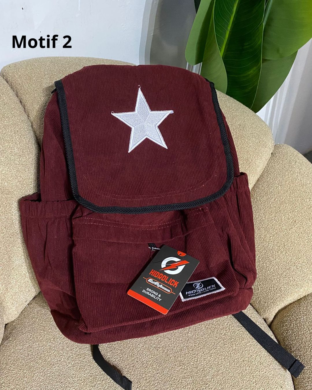 Tas ransel back pack  corduroy pria