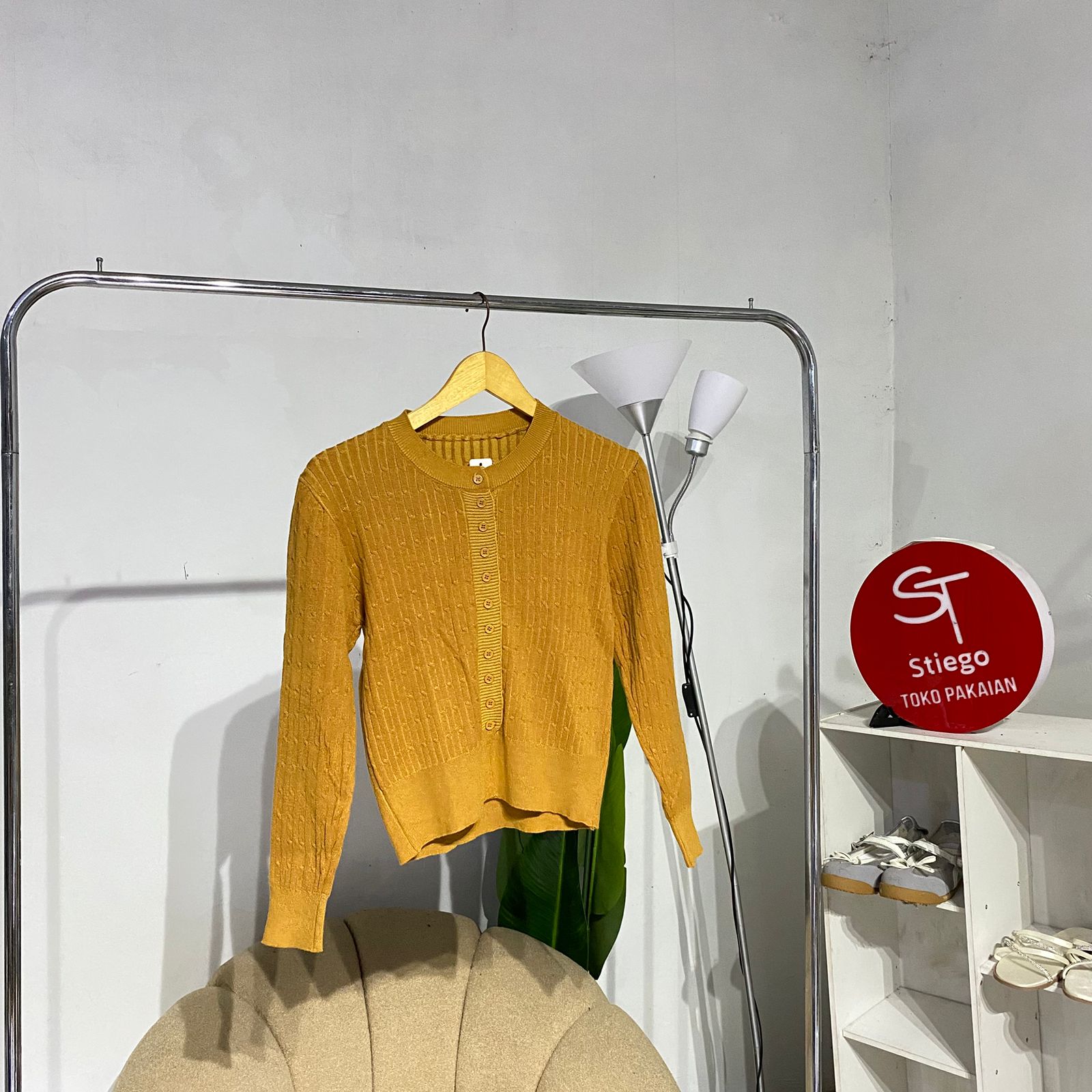 Knit cardigan  yellow  12516