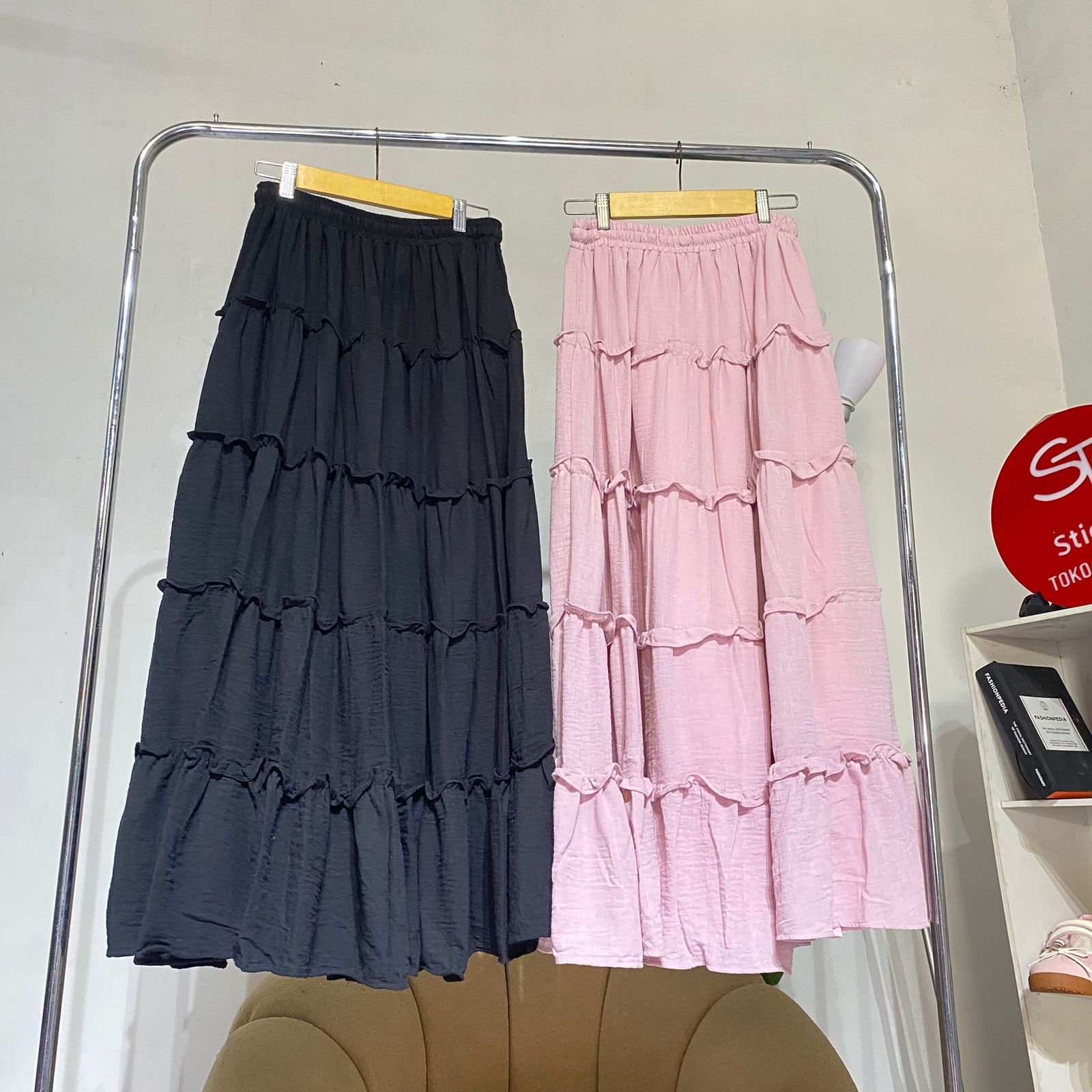 Gaudi Rok Ruffle Linen Chasmire | Rok Wanita Susun