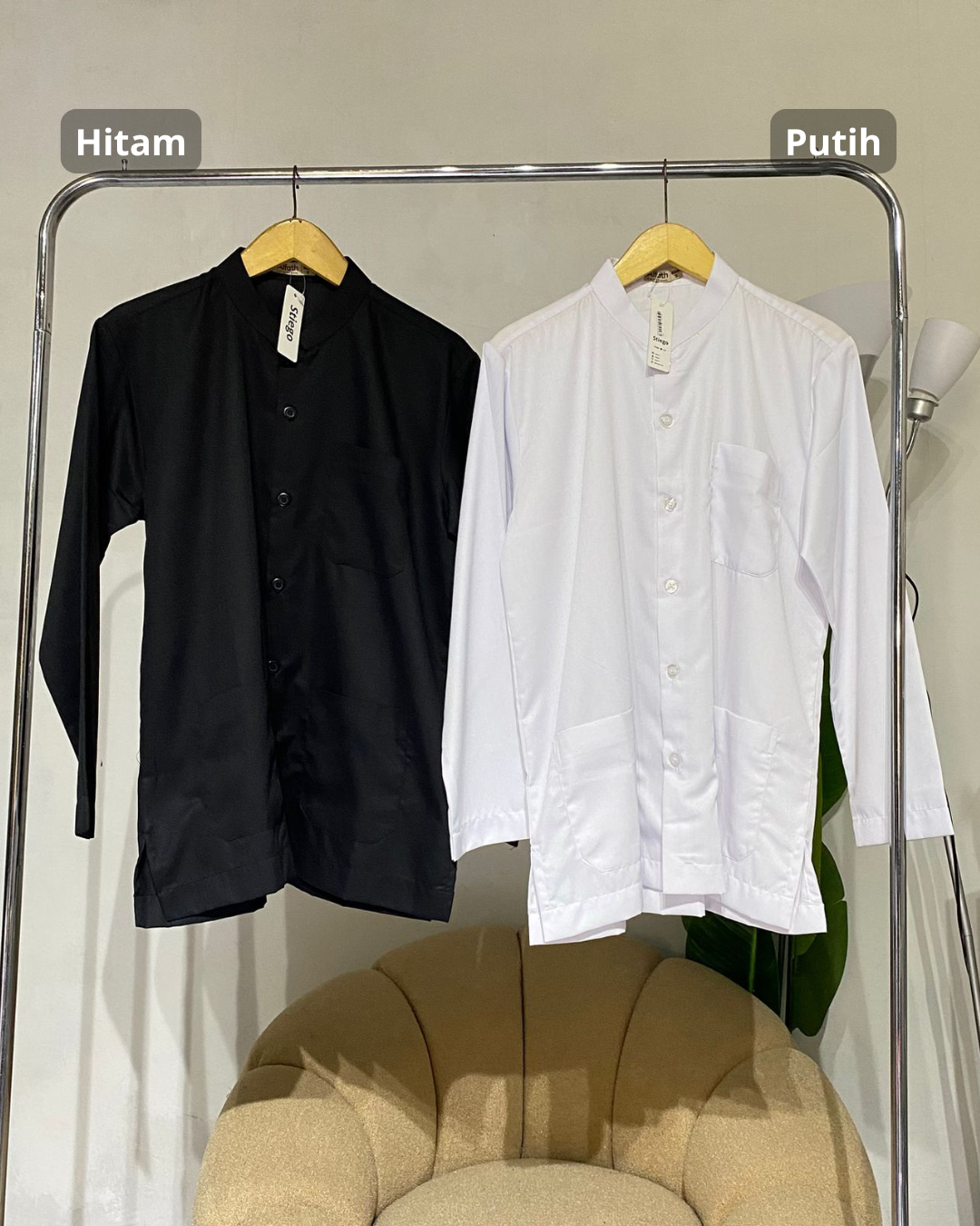 Kemeja pria koko haibaj santri muslim peia  lengan panjang