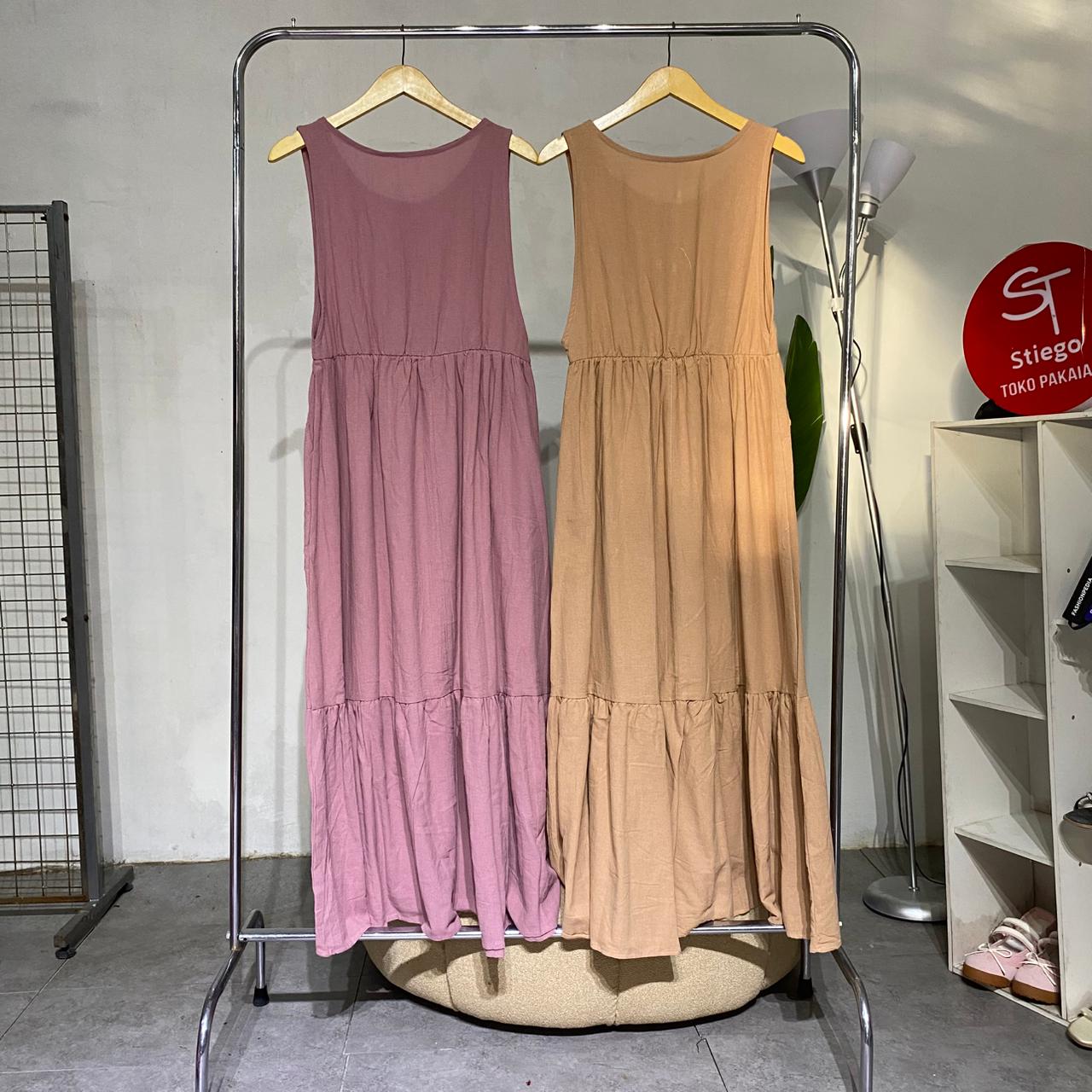 Dres wanita jumpsuit overal linen angle 03