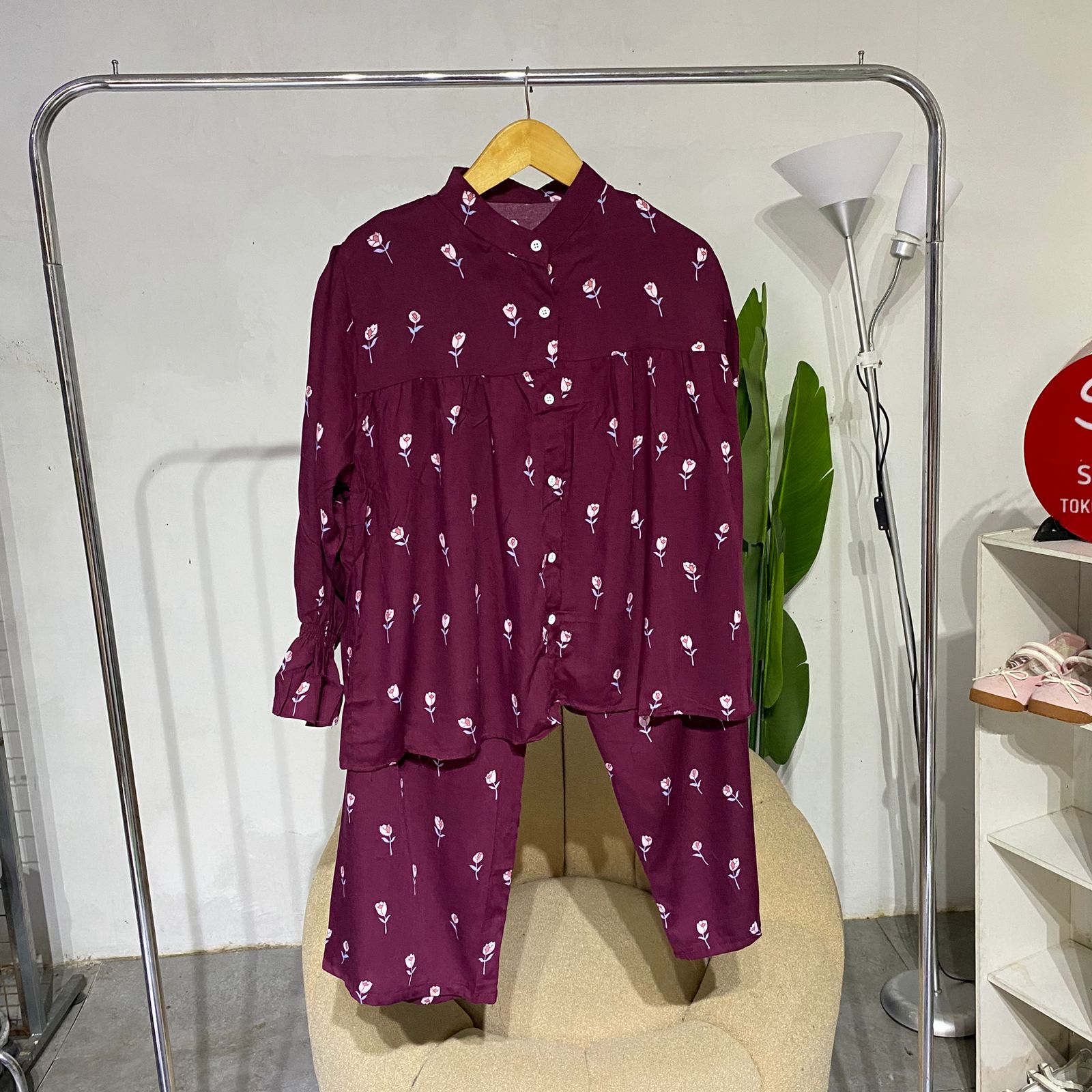 onset wanita rayon   atasan & celana