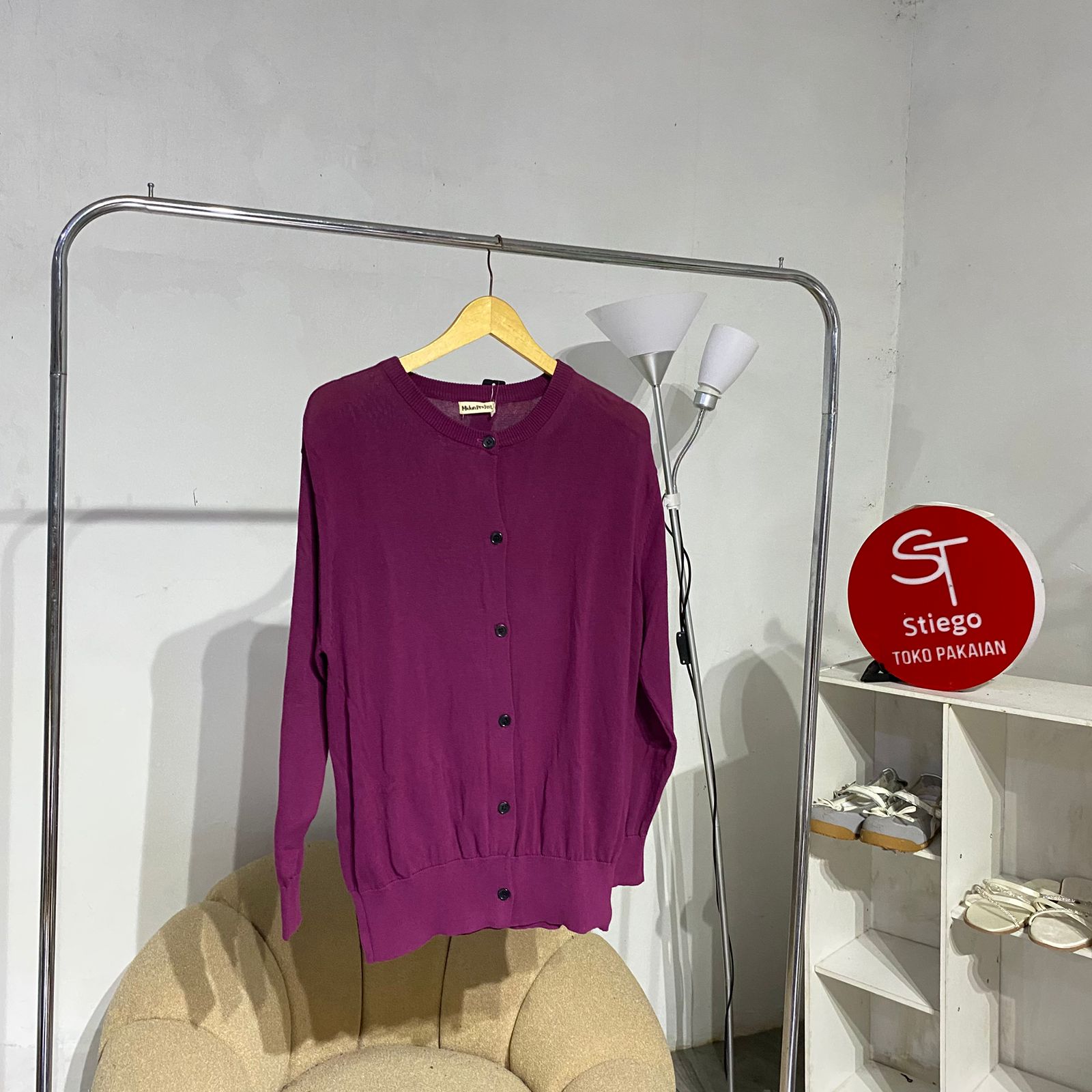Atasan manita knit cardigan polos 668