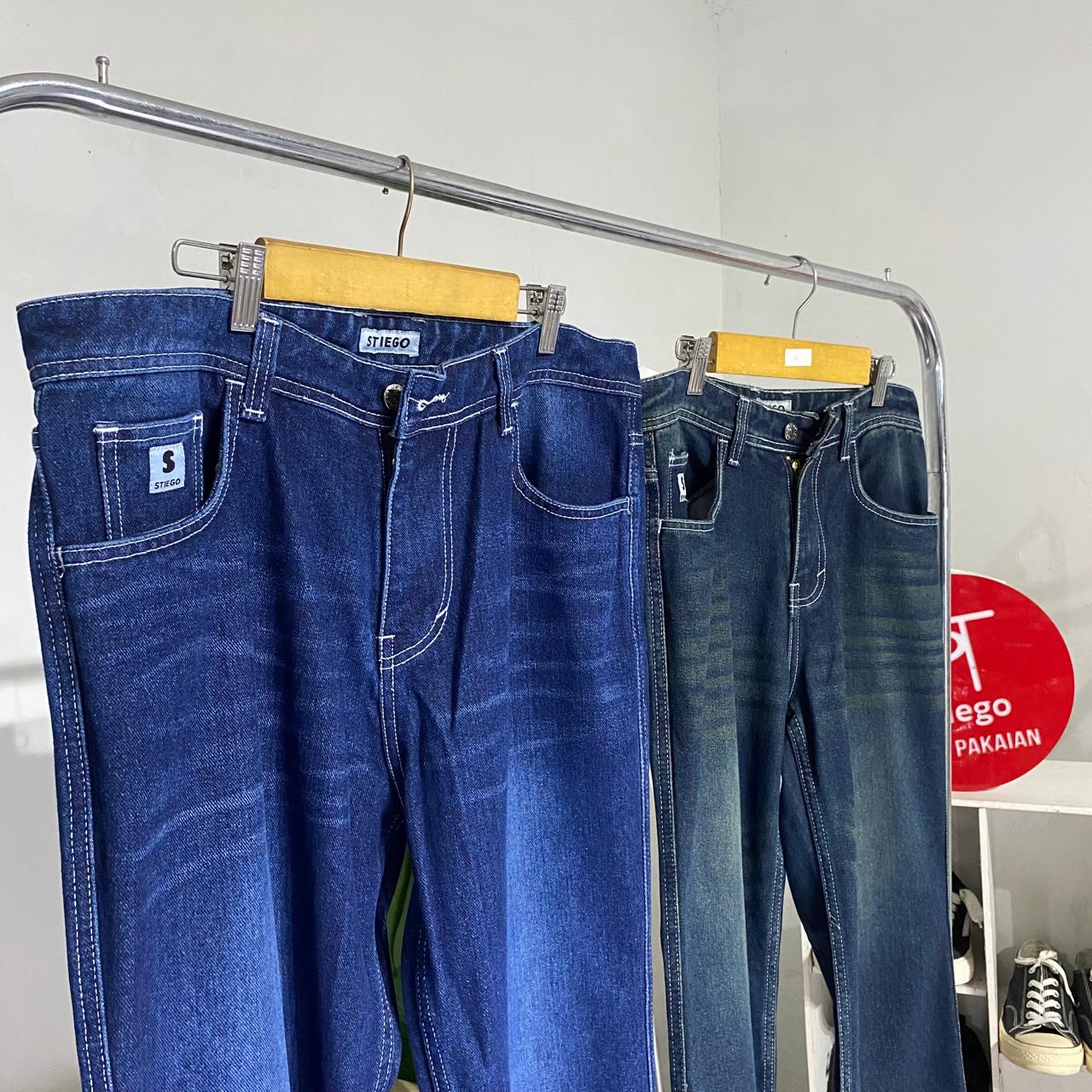Stiego- Celana Baggy Loose Whisker Pants ( Celana Jeans Baggy Unisex )