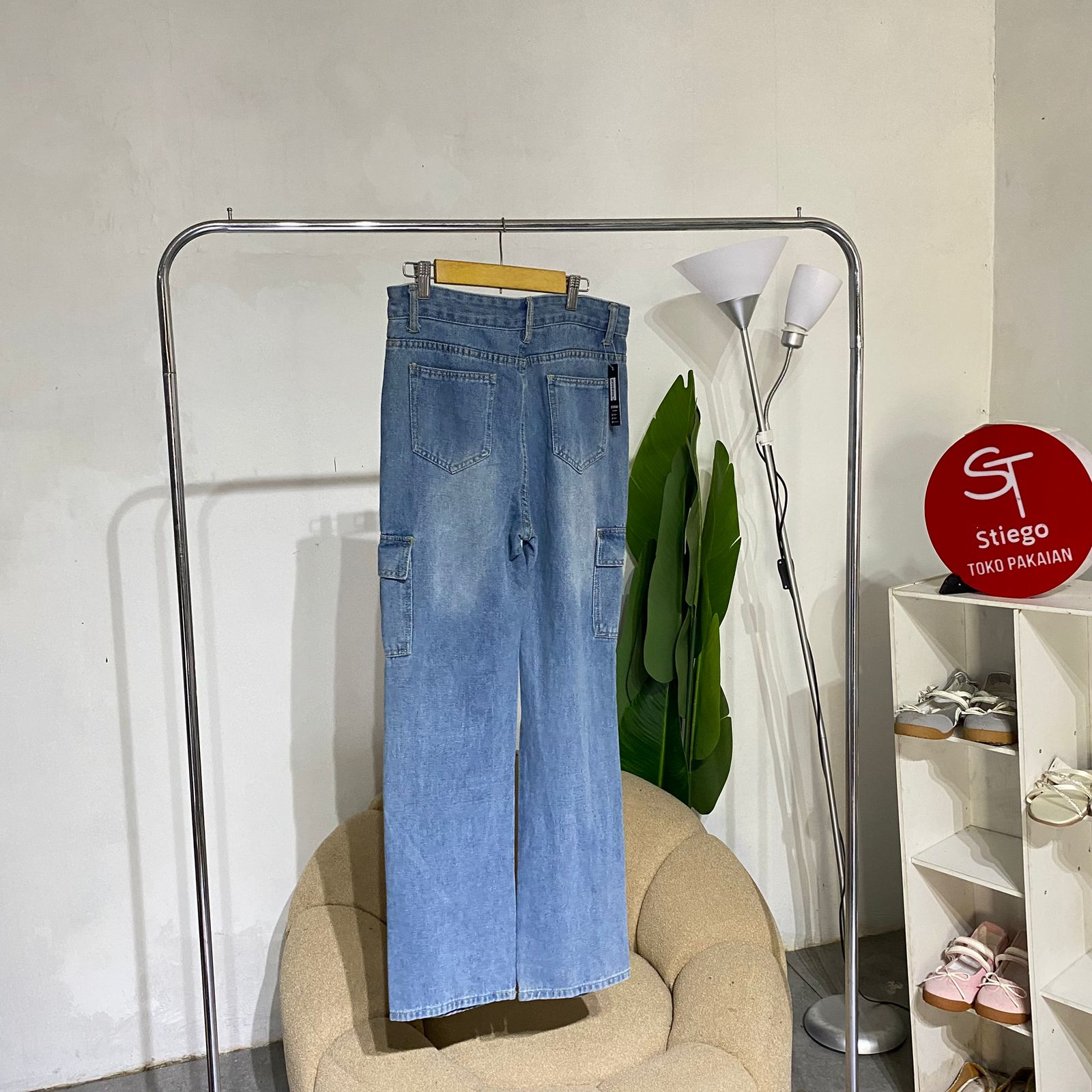Celana wanita jeans cargo 894