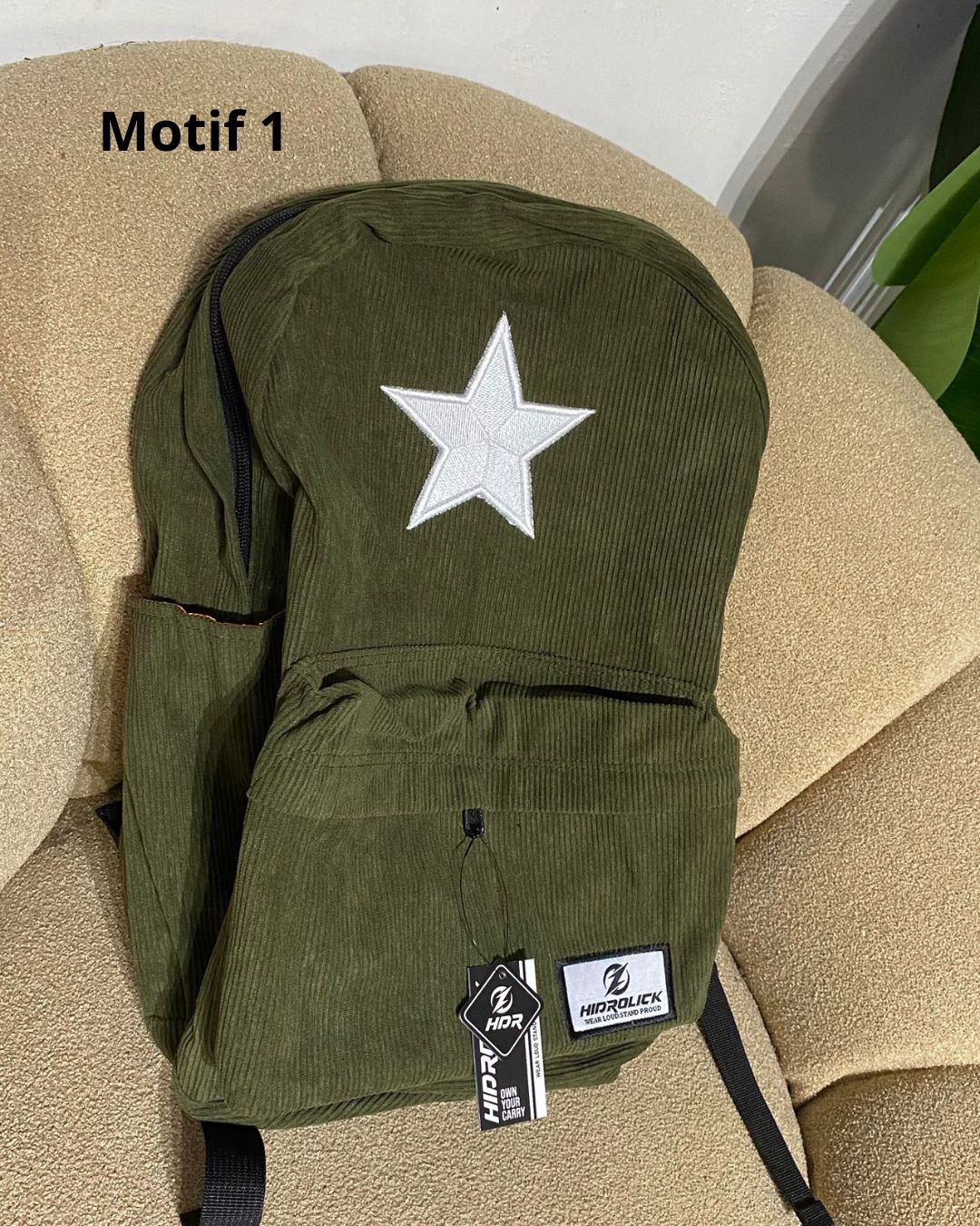 Tas ransel corduroy pria