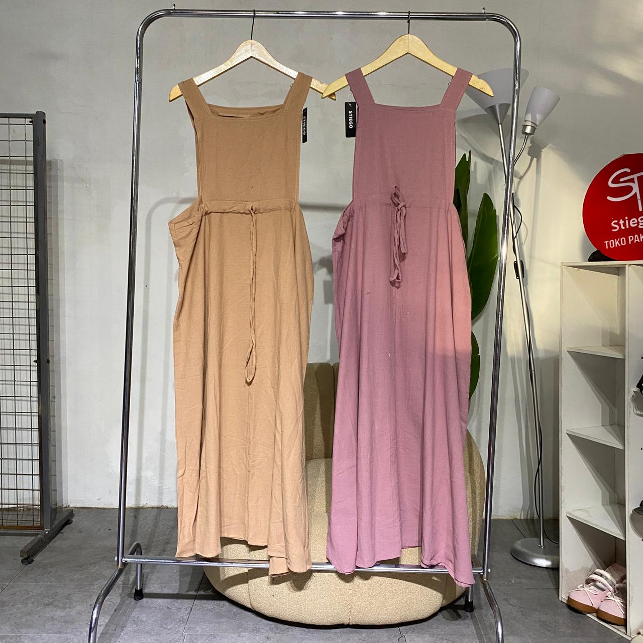 Dres wanita jumpsuit overal linen angle 04