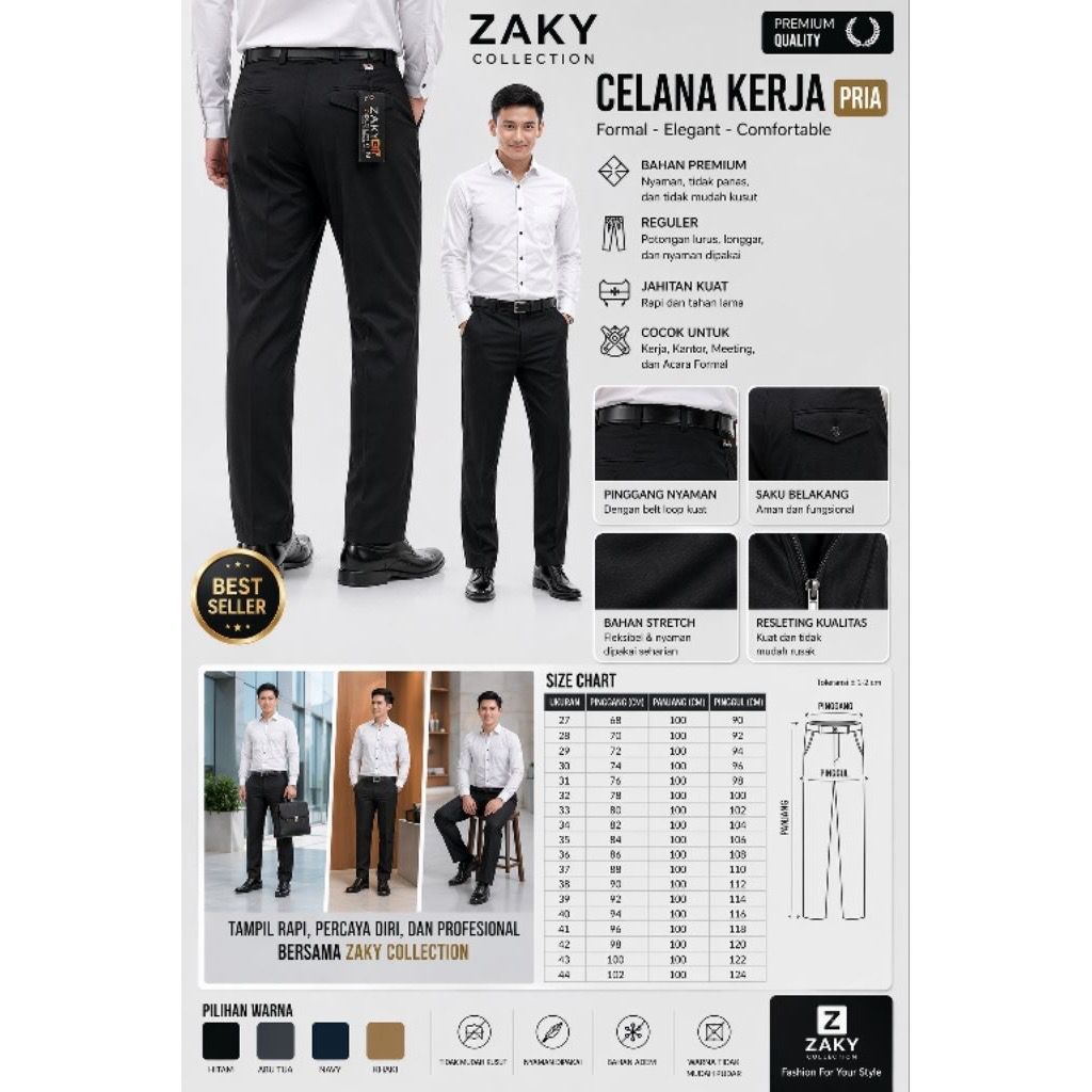 Celana pria formal brand zaky