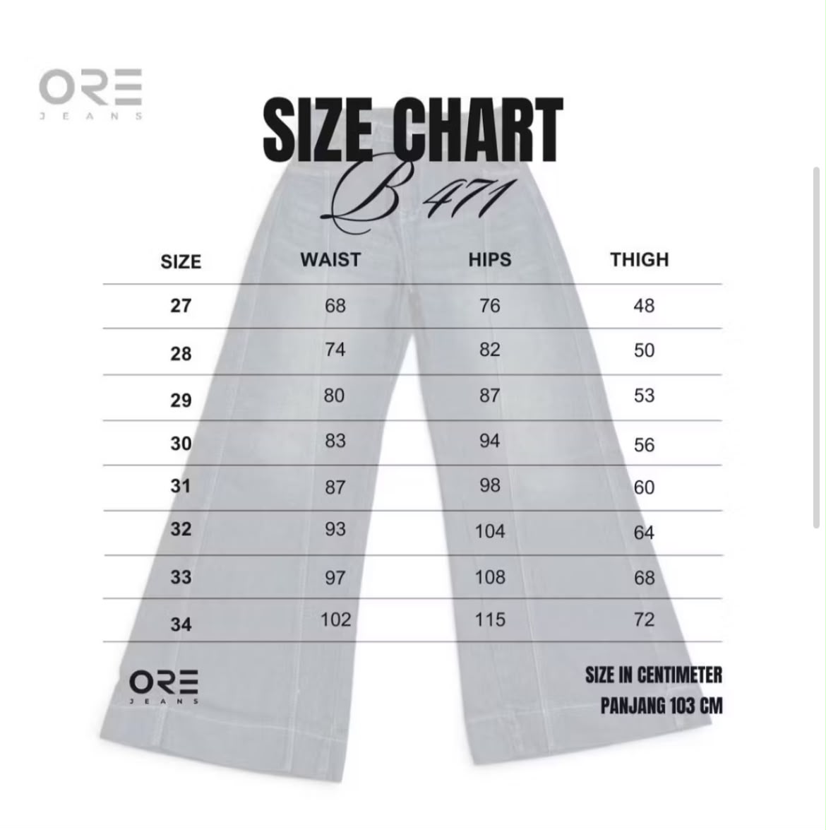 celana jeans ore wanita bone line blue