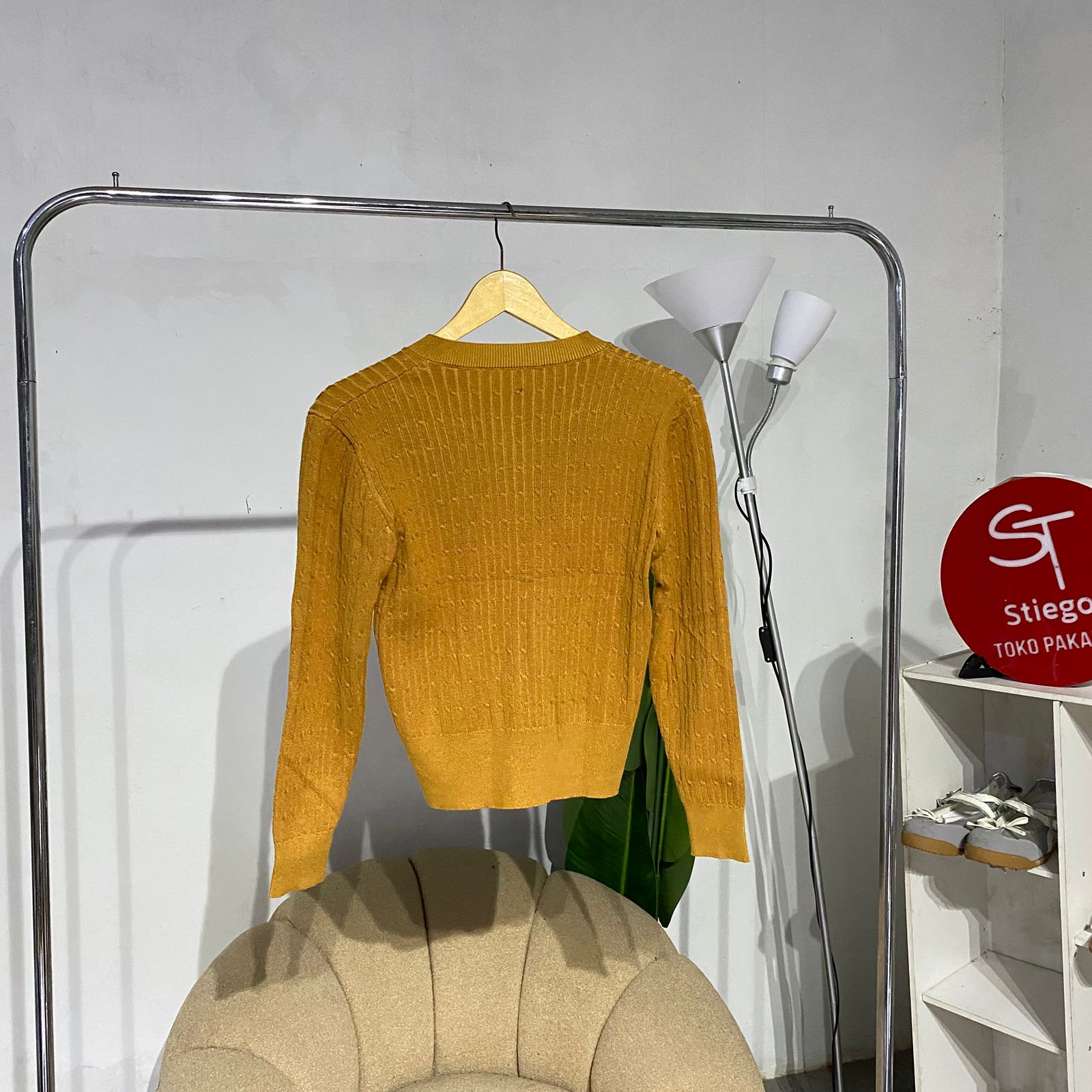 Knit cardigan  yellow  12516