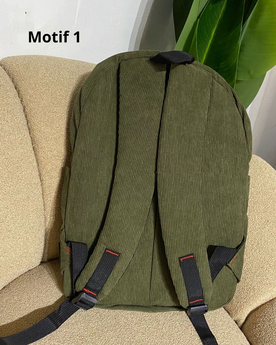 Tas ransel corduroy pria