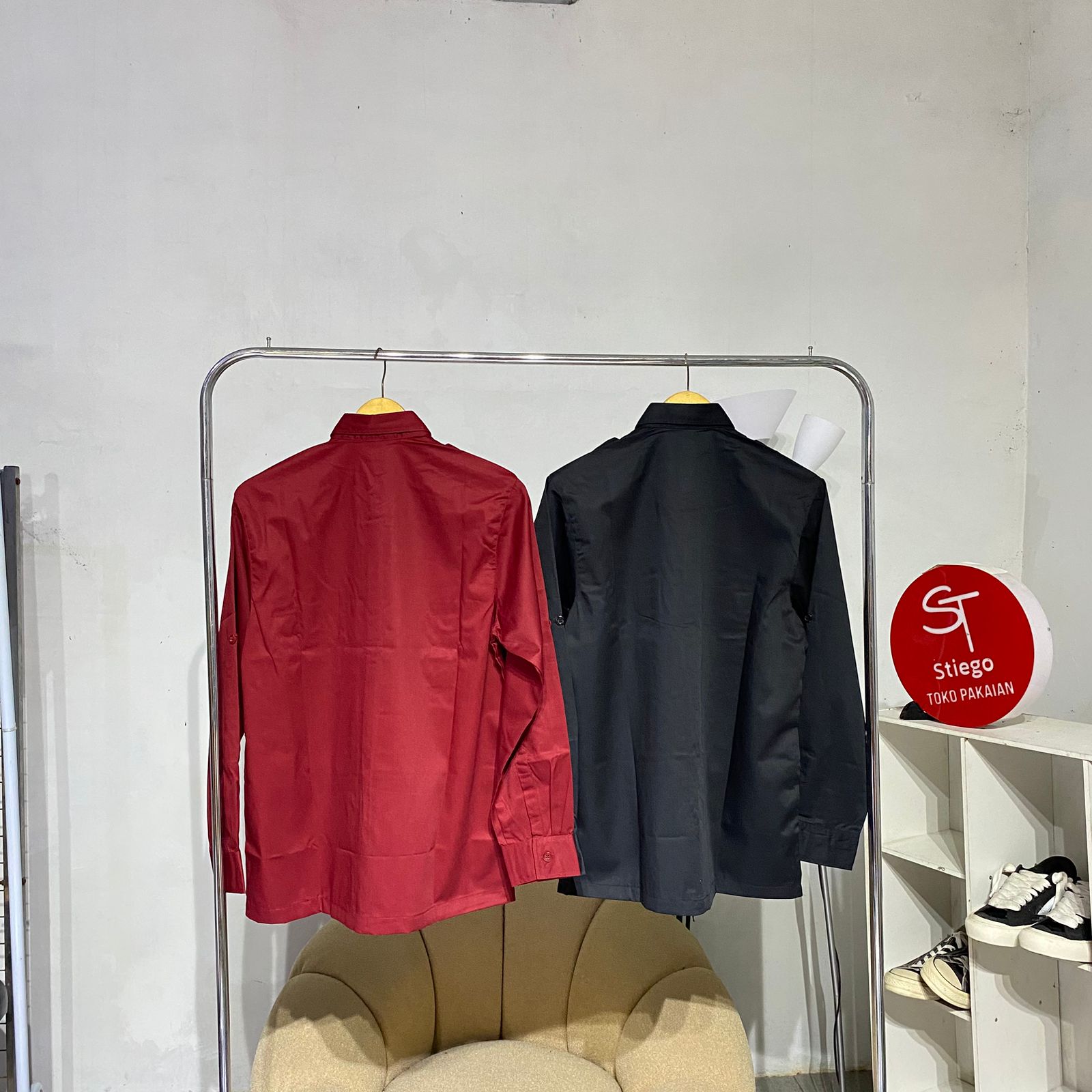 Kemeja  polos pdl pria lengan panjang  uniform