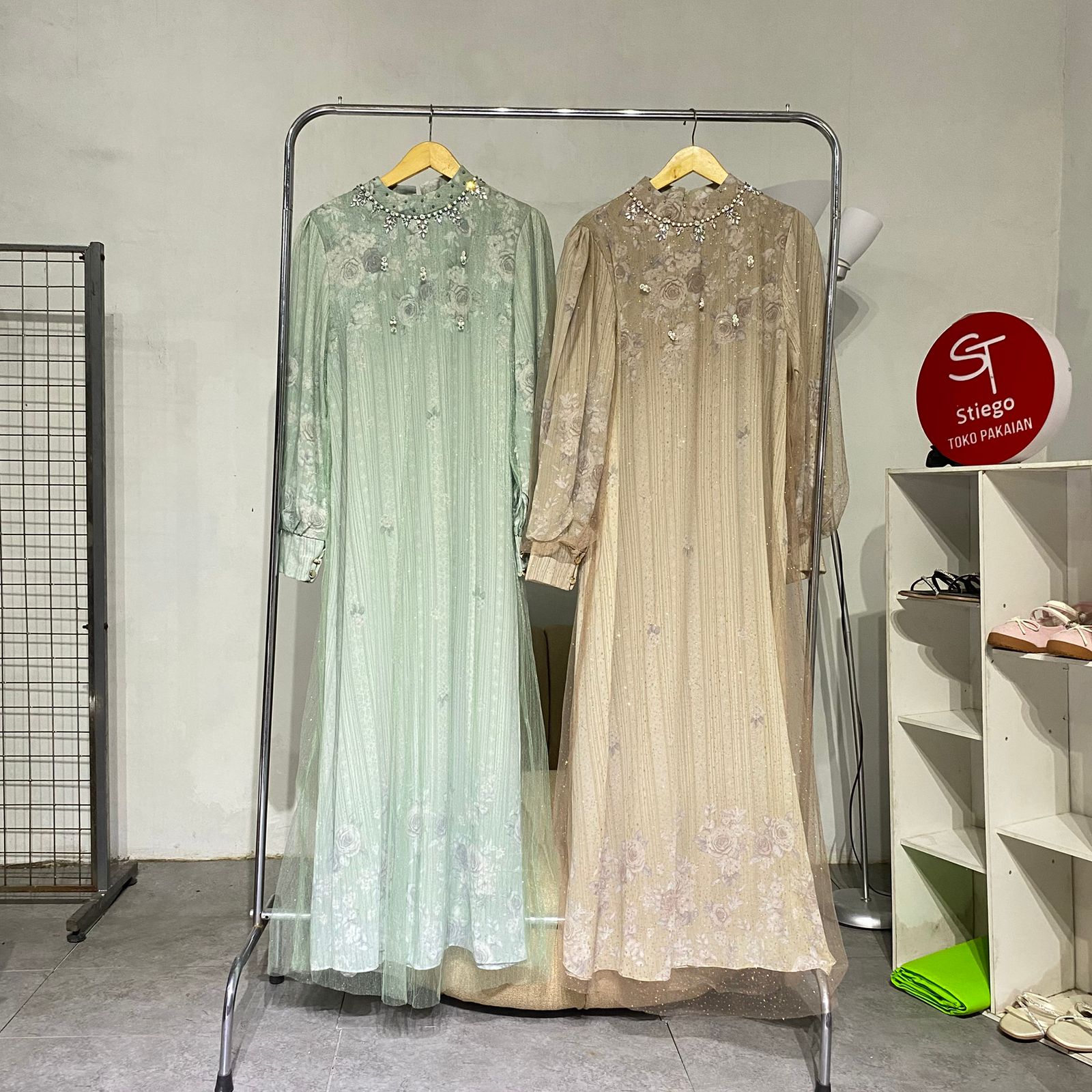 Gamis Wanita mawah  ceruty dres 01