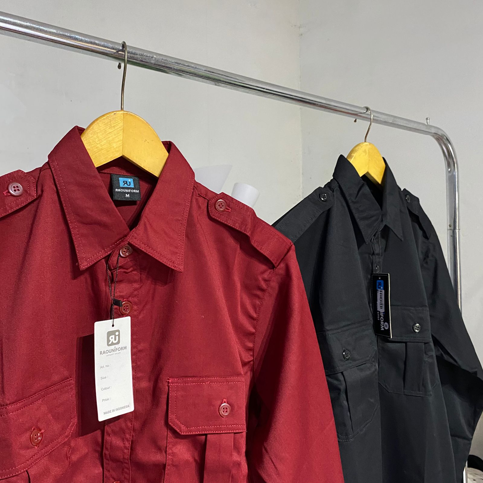 Kemeja  polos pdl pria lengan panjang  uniform