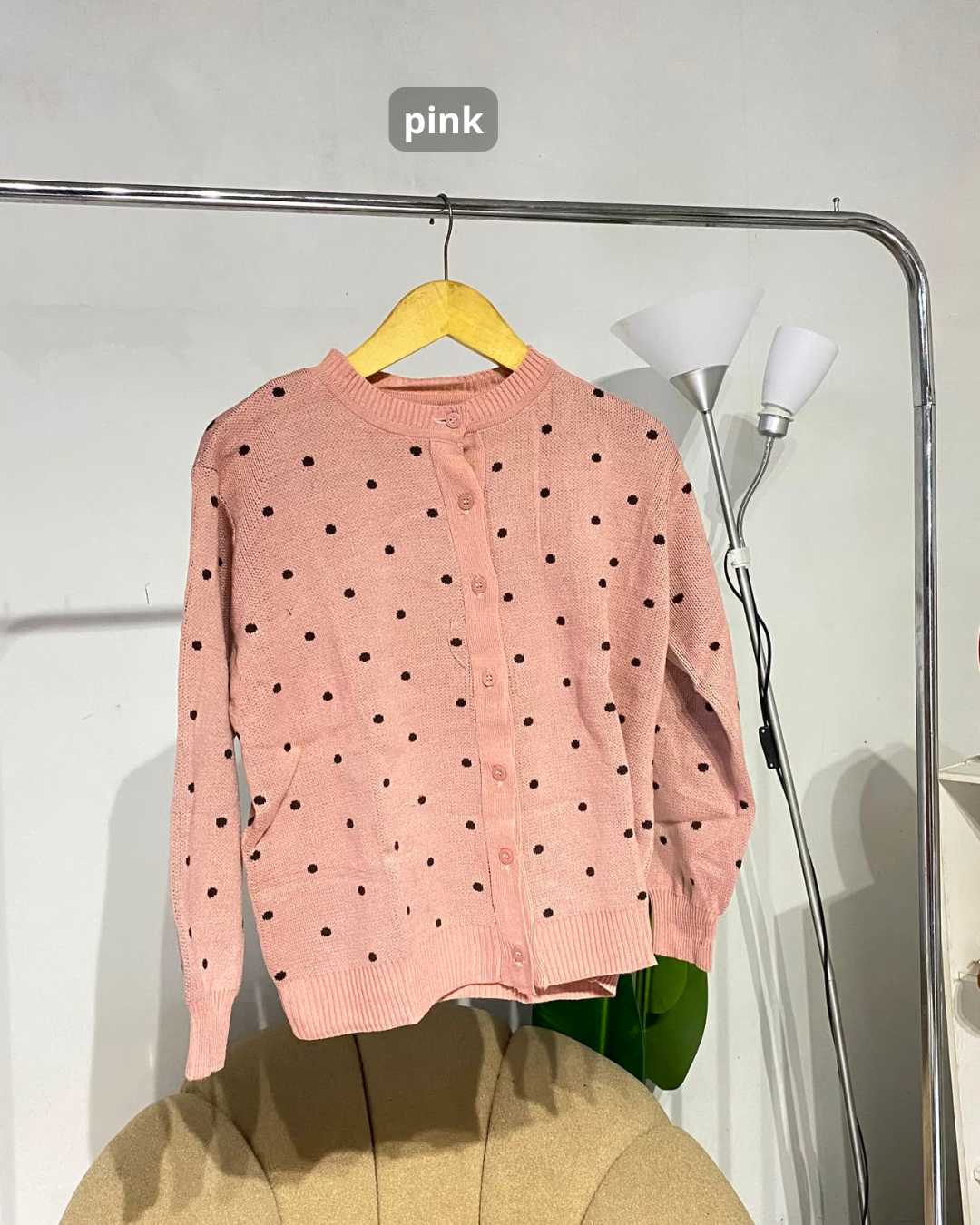 Sweater cardigan knit polkadot  wanita Allsize
