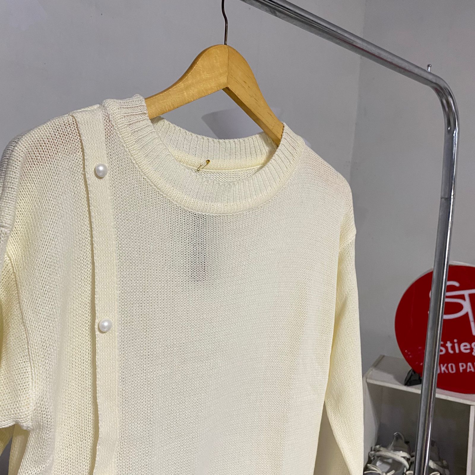 sweater knit Rajut  tali samping wanita