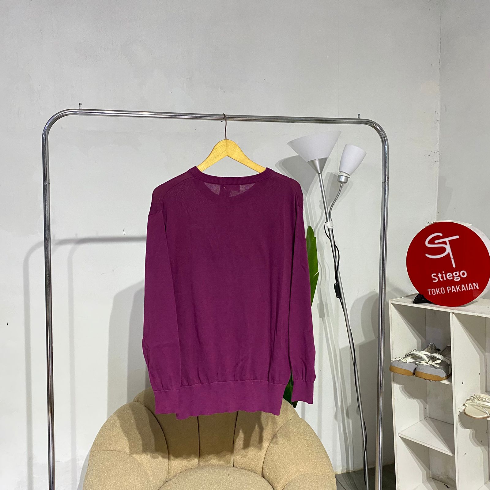 Atasan manita knit cardigan polos 668