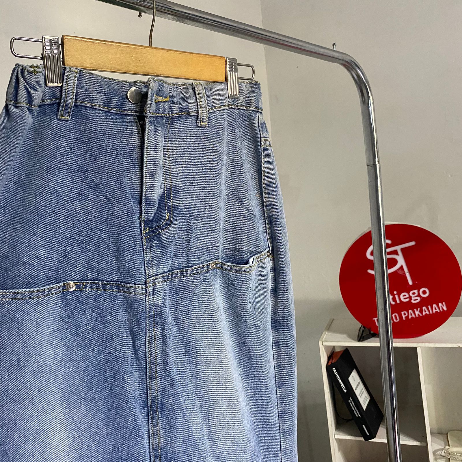 Rok jeans cargo wanita duyung