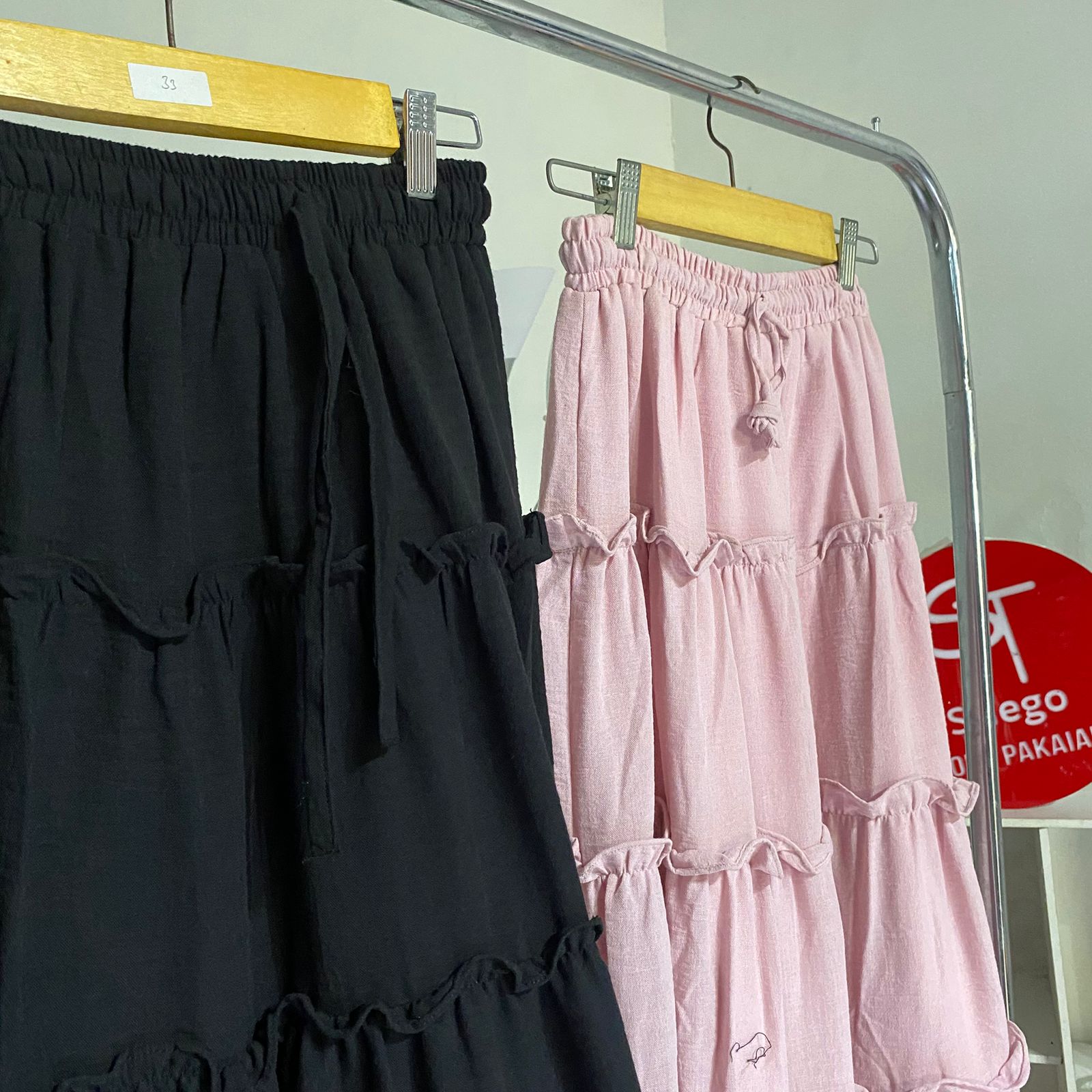 Gaudi Rok Ruffle Linen Chasmire | Rok Wanita Susun