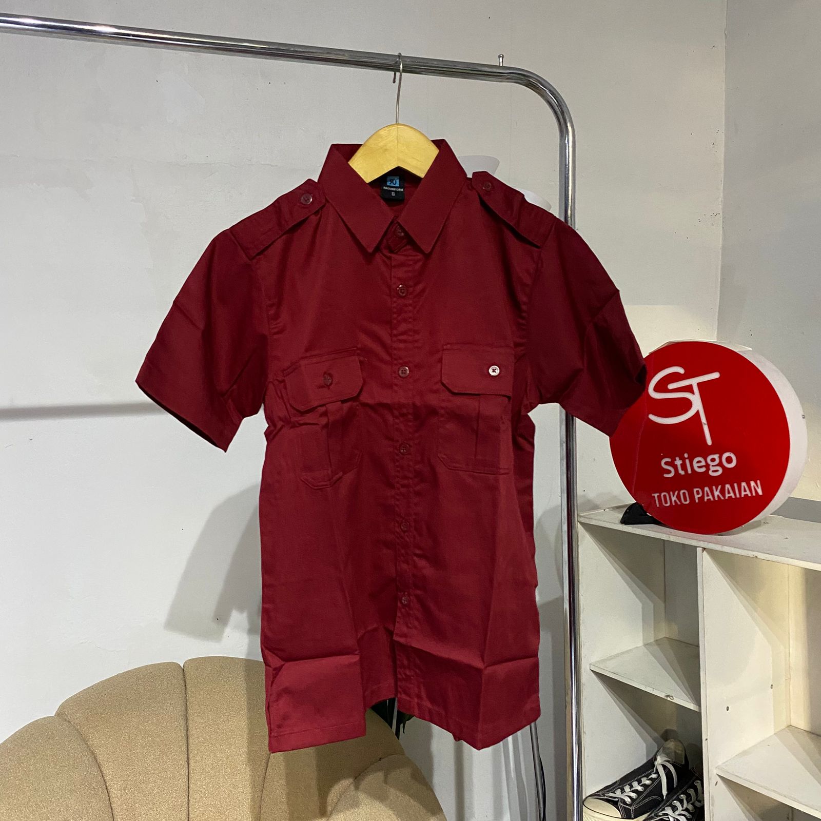 Kemeja  polos pdl pria lengan pendek  uniform