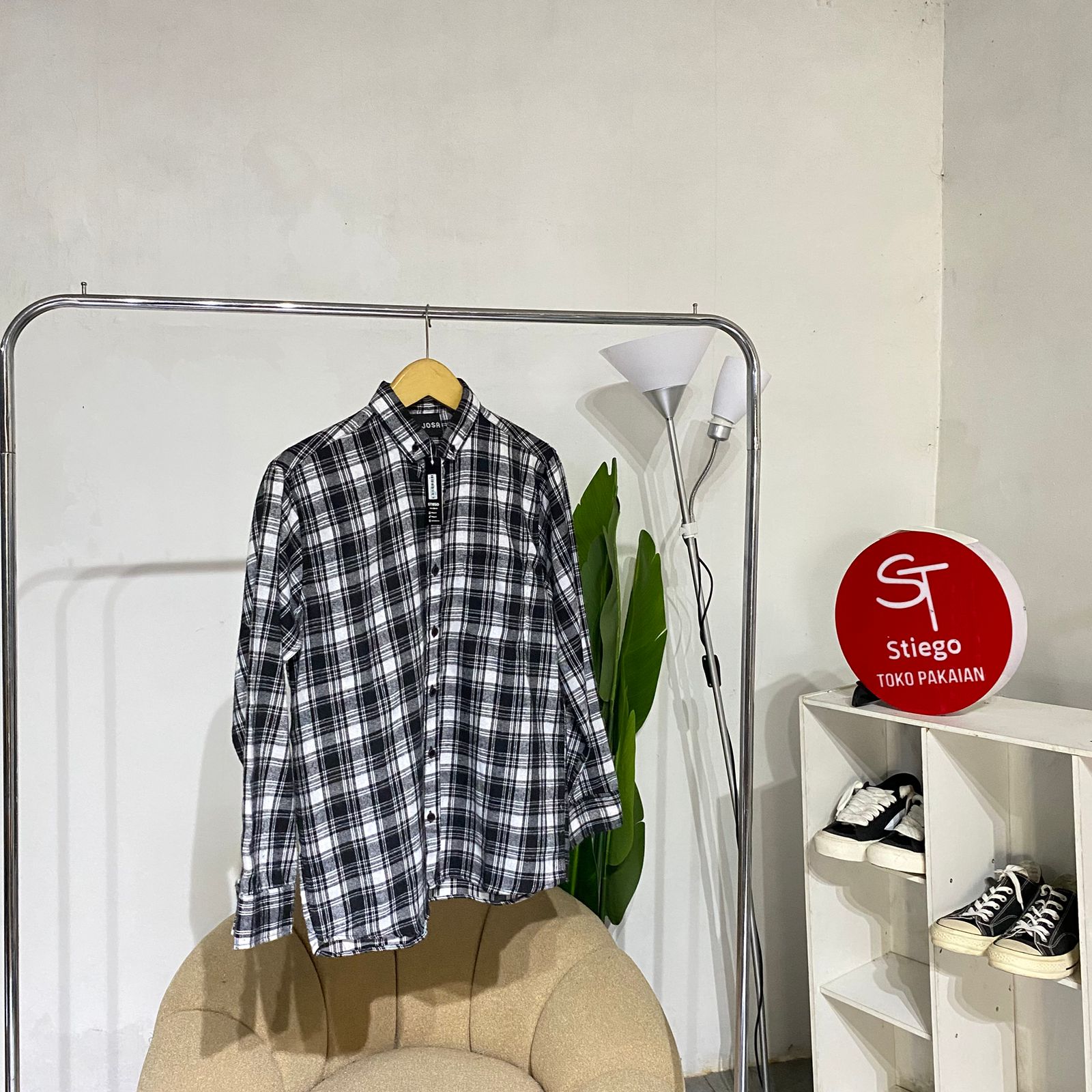 kemeja flanel pria Aljosa lengan panjang