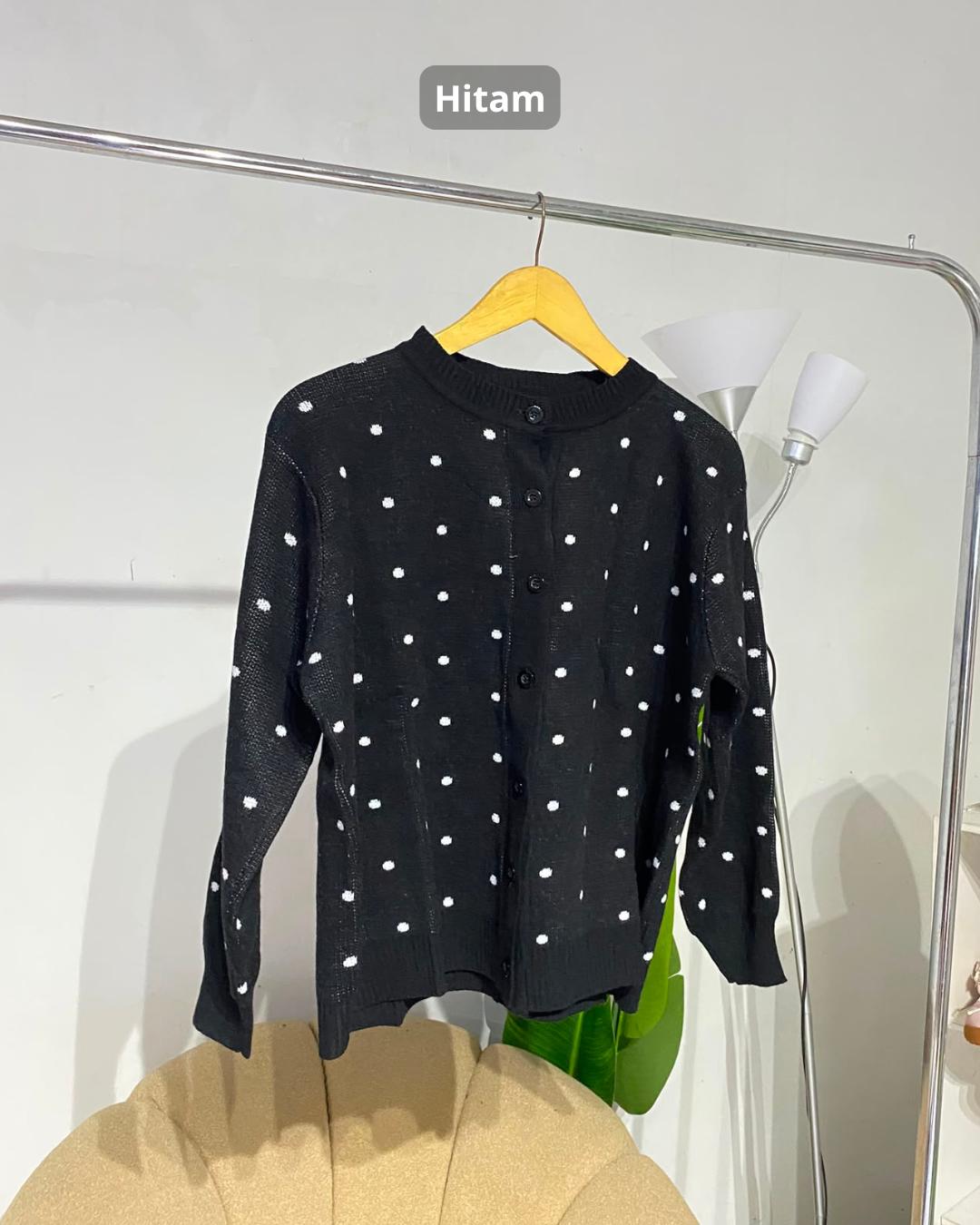 Sweater cardigan knit polkadot  wanita Allsize