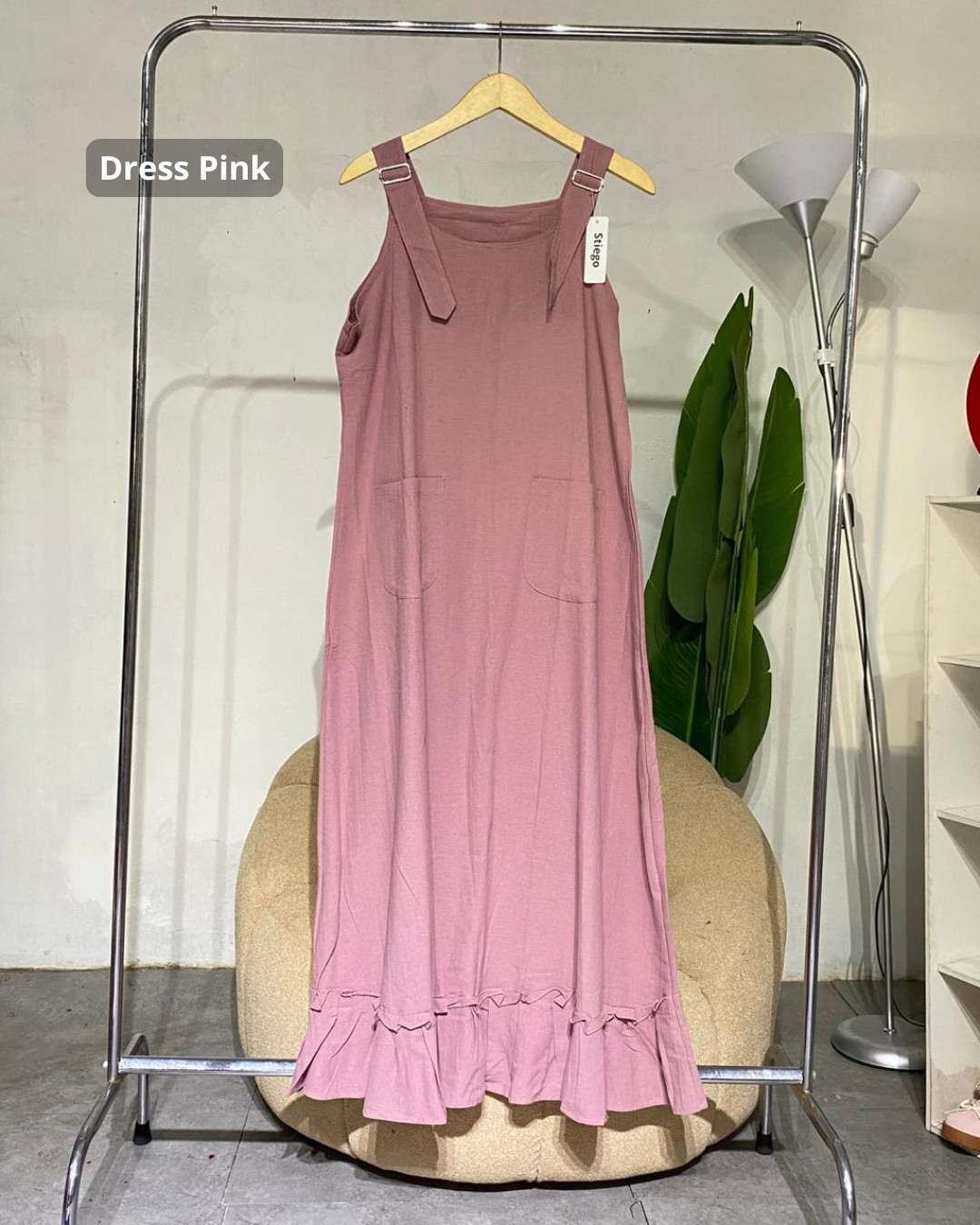 Dres wanita jumpsuit overal linen angle 07