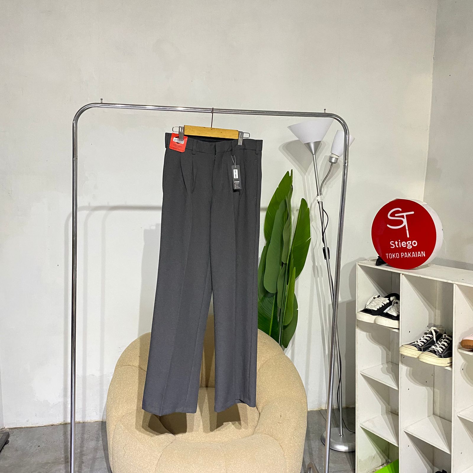 Celana Loose semi  wool - loose  Pants Pria loose baggy  / Celana Bahan | Celana Kantor