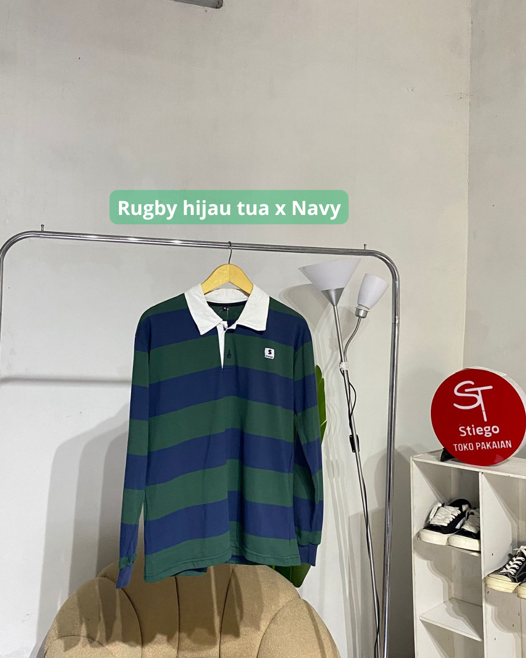 Stiego Rugby Tshirt  Polo Kaos Kerah Wanita  Lengan Panjang