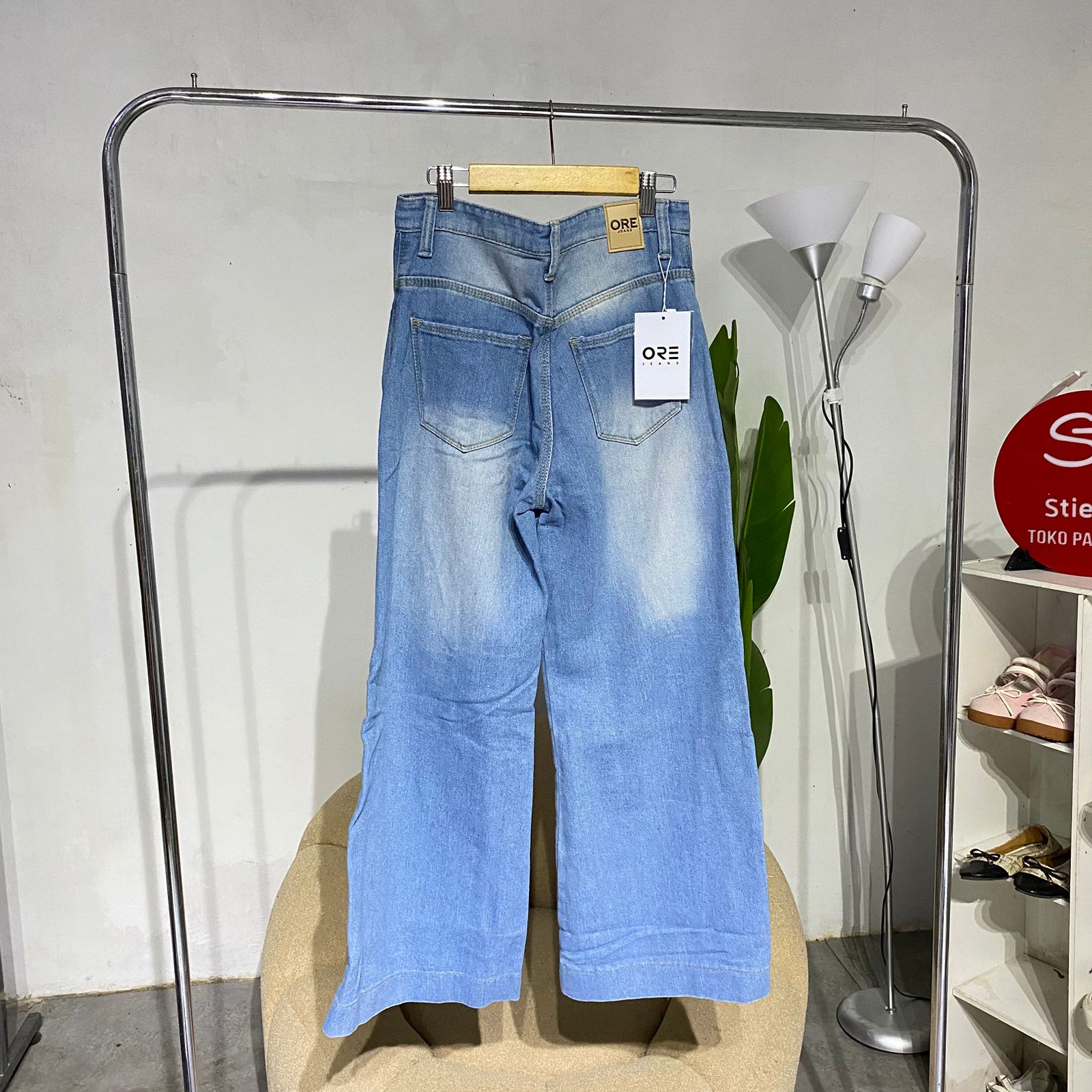 celana jeans ore wanita bone line blue