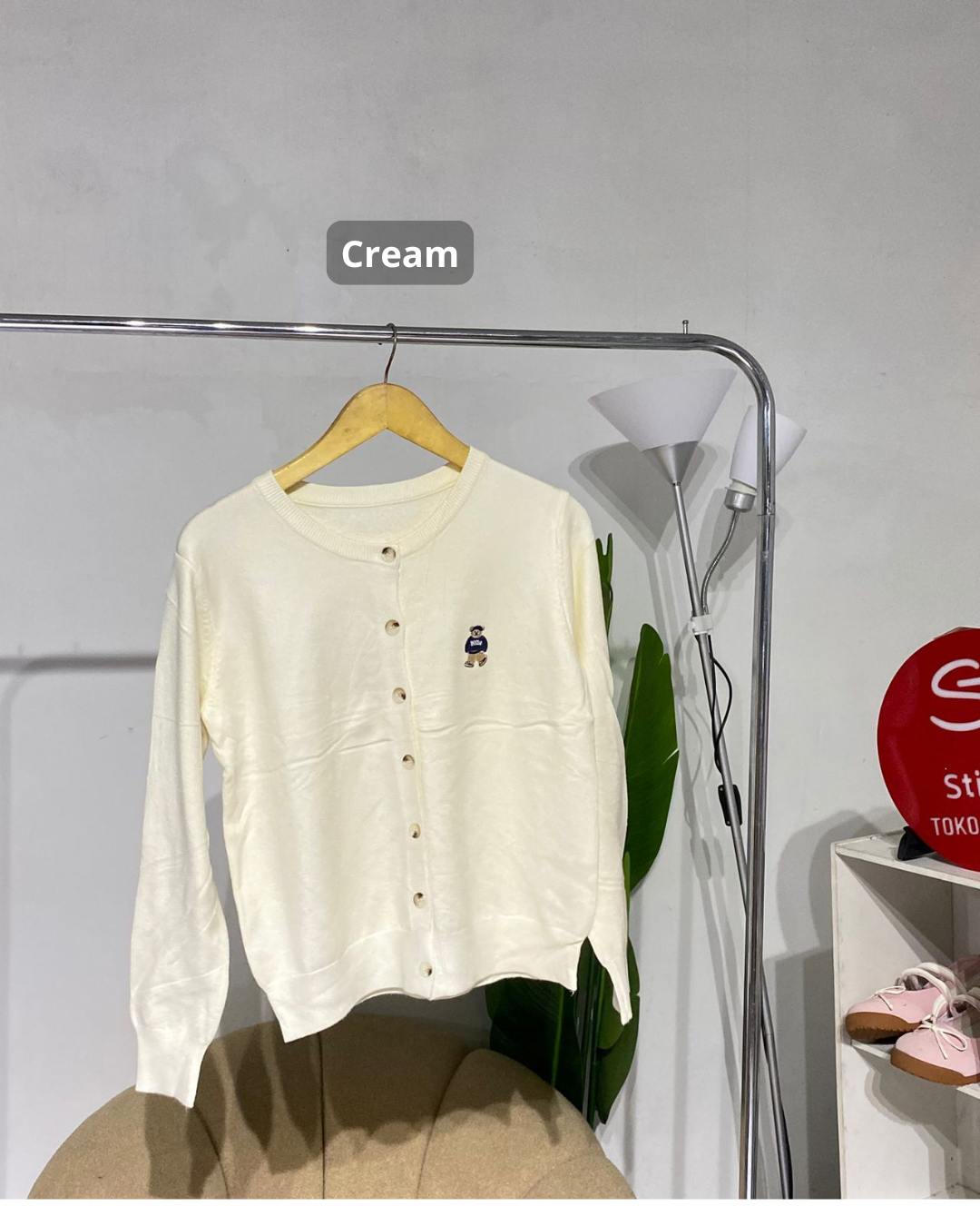Atasan knit wanuta cardigan beruang