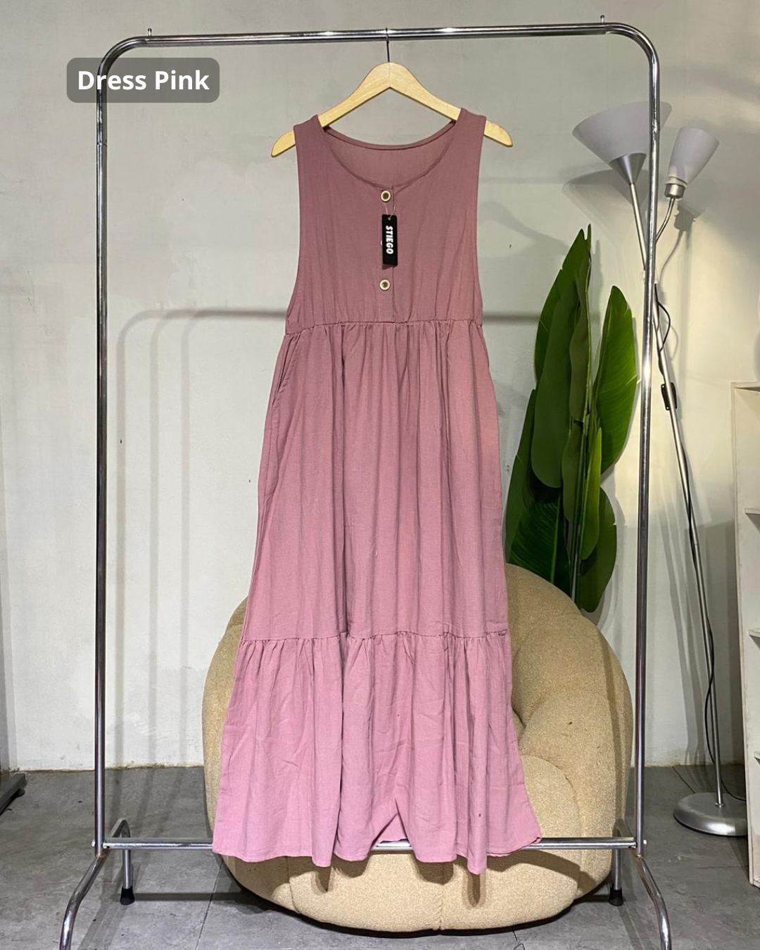 Dres wanita jumpsuit overal linen angle 03