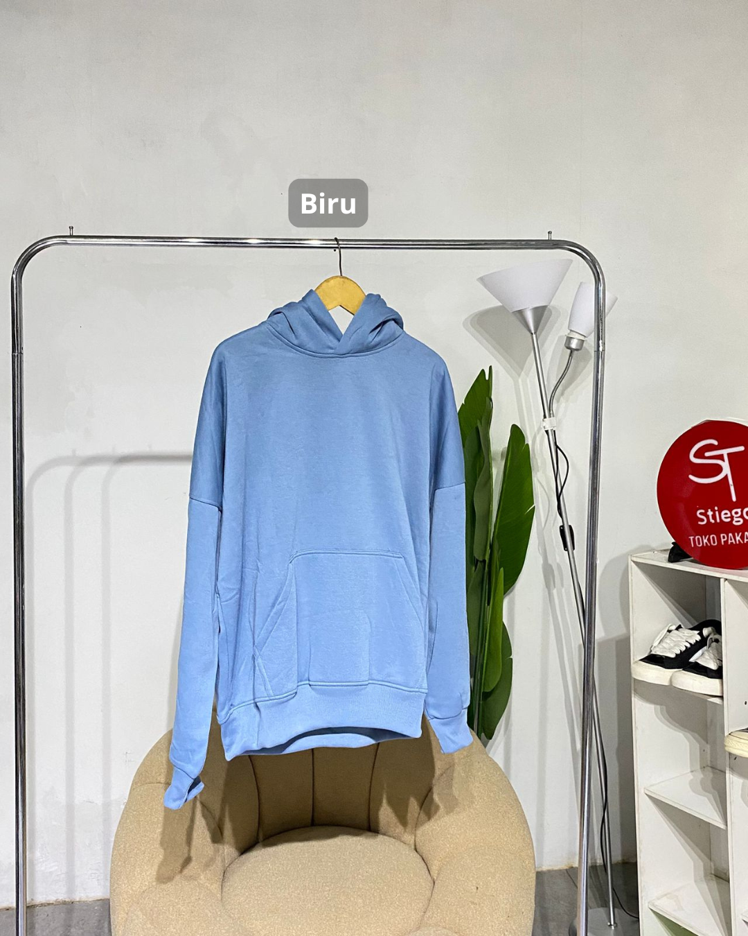 Stiego Oversized Boxy Sweater Hoodie pria