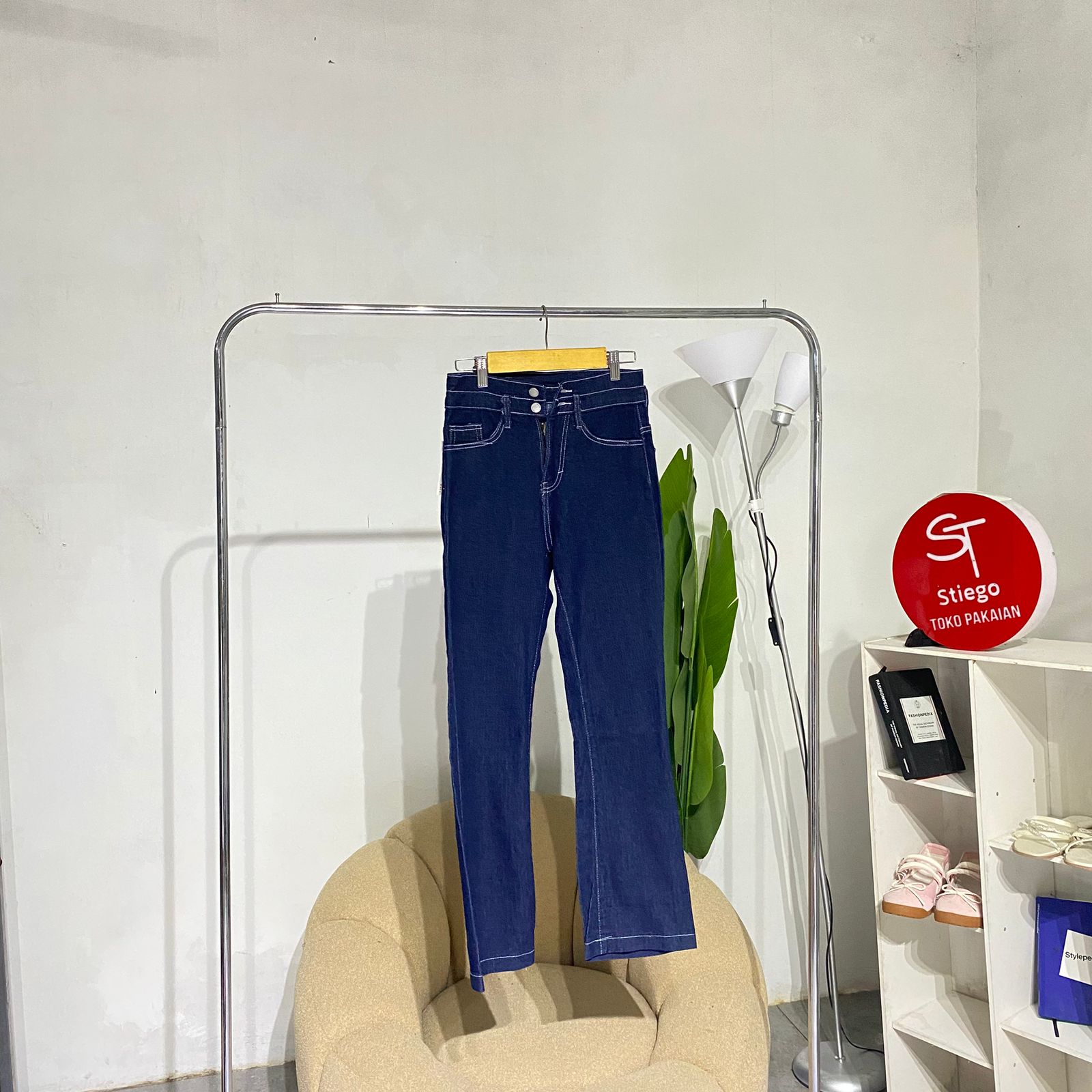 celana wanita oj denim jeans cutbray