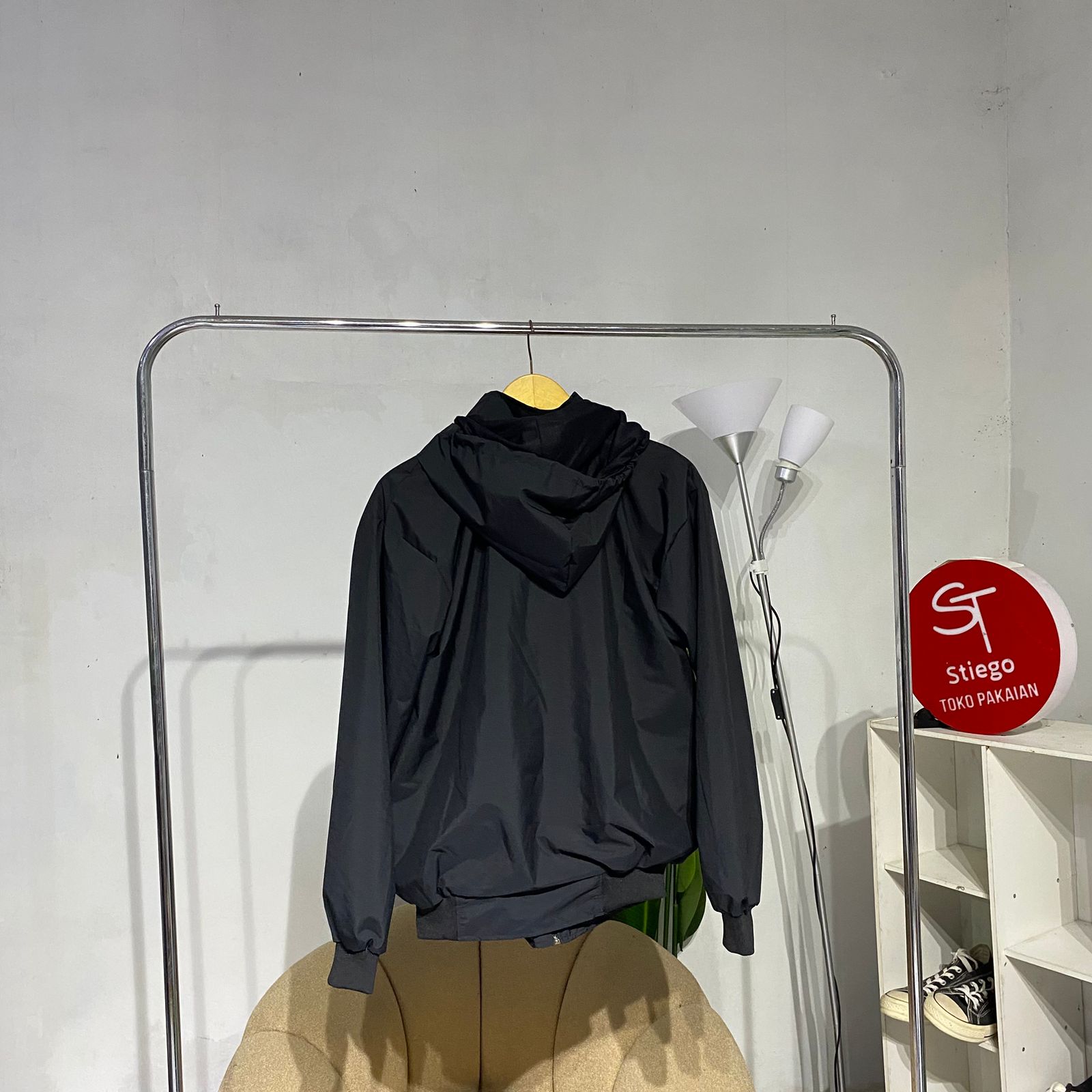 Jaket pria parasut Casual Windbreker