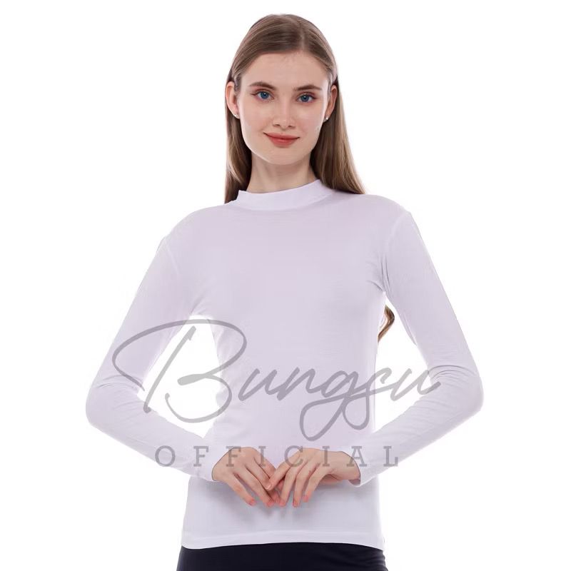 Atasan manset badan wanita premium turtle neck, kaos premium bungsu