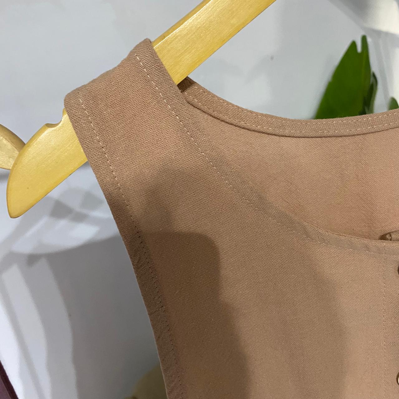 Dres wanita jumpsuit overal linen angle 03