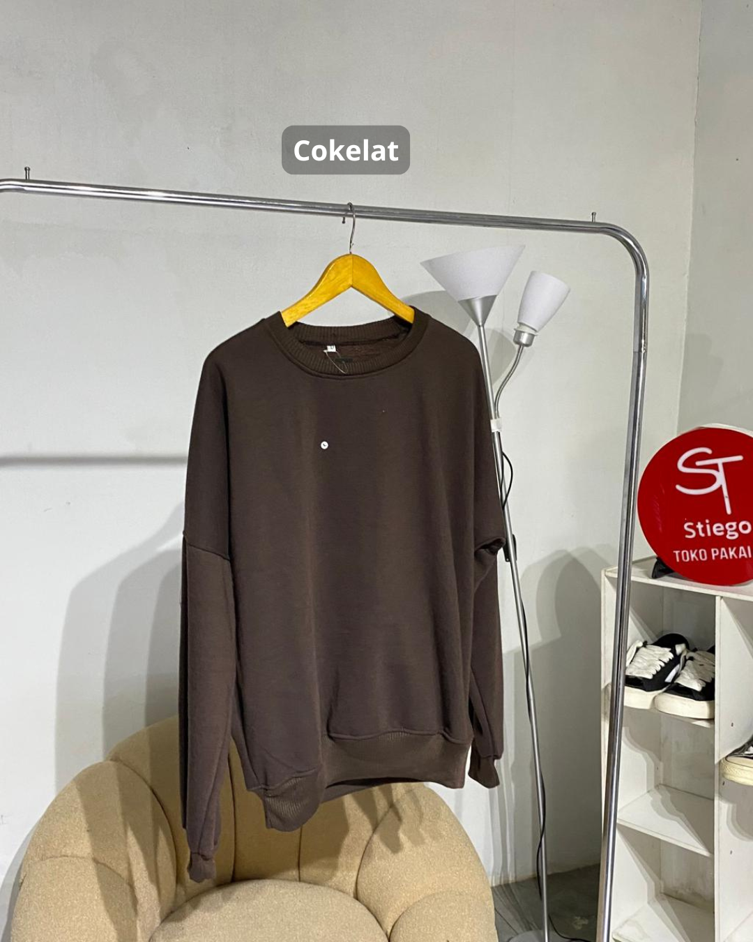 sweater crewneck polos pria