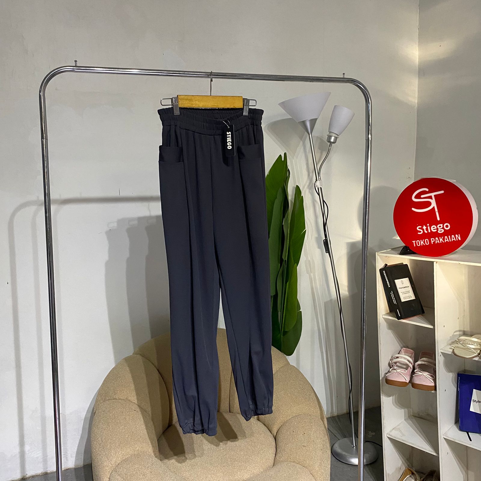 Celana wanita ram knit  pants