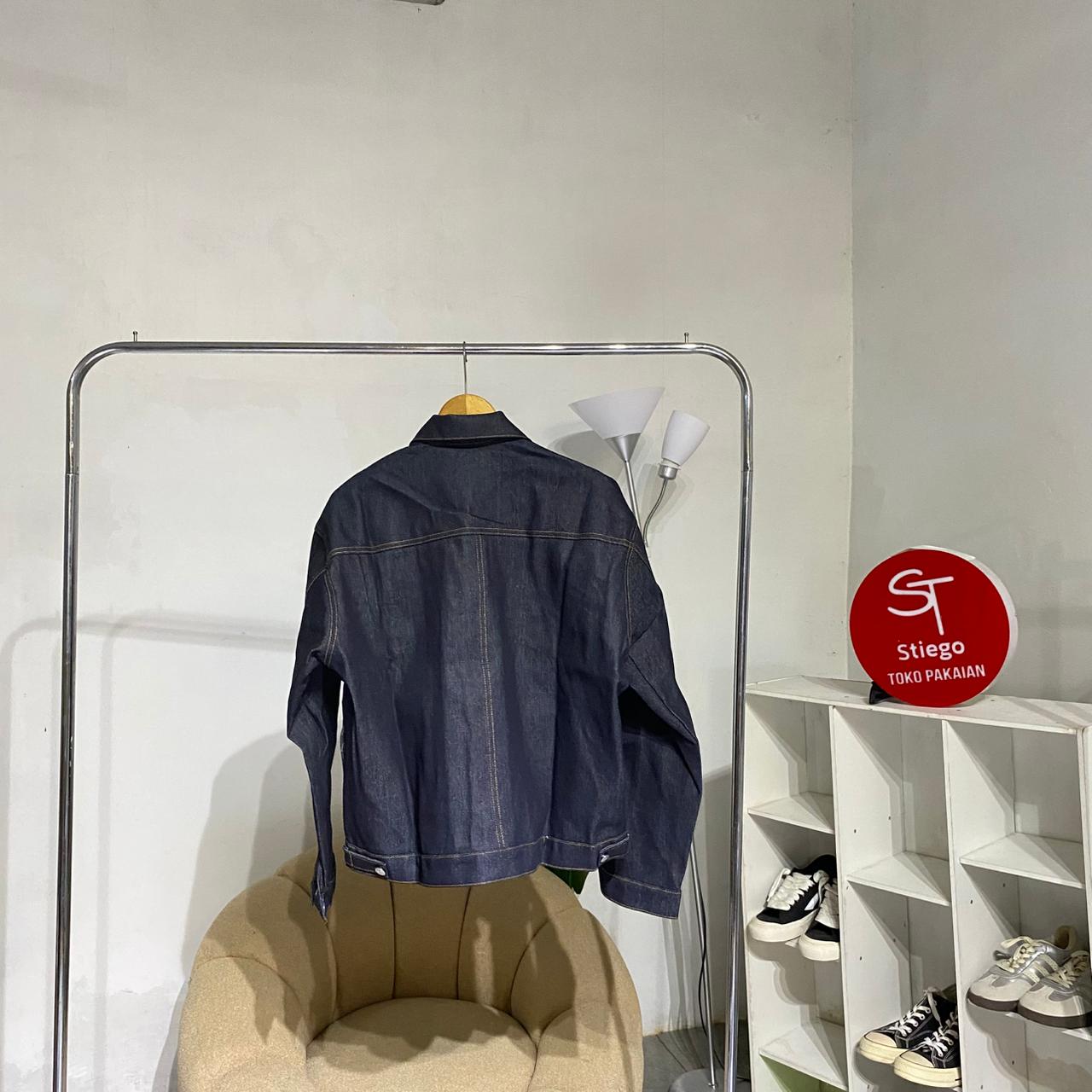 Jaket pria jeans raw denim