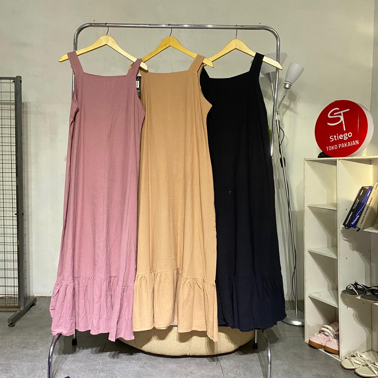 Dres wanita jumpsuit overal linen angle 06