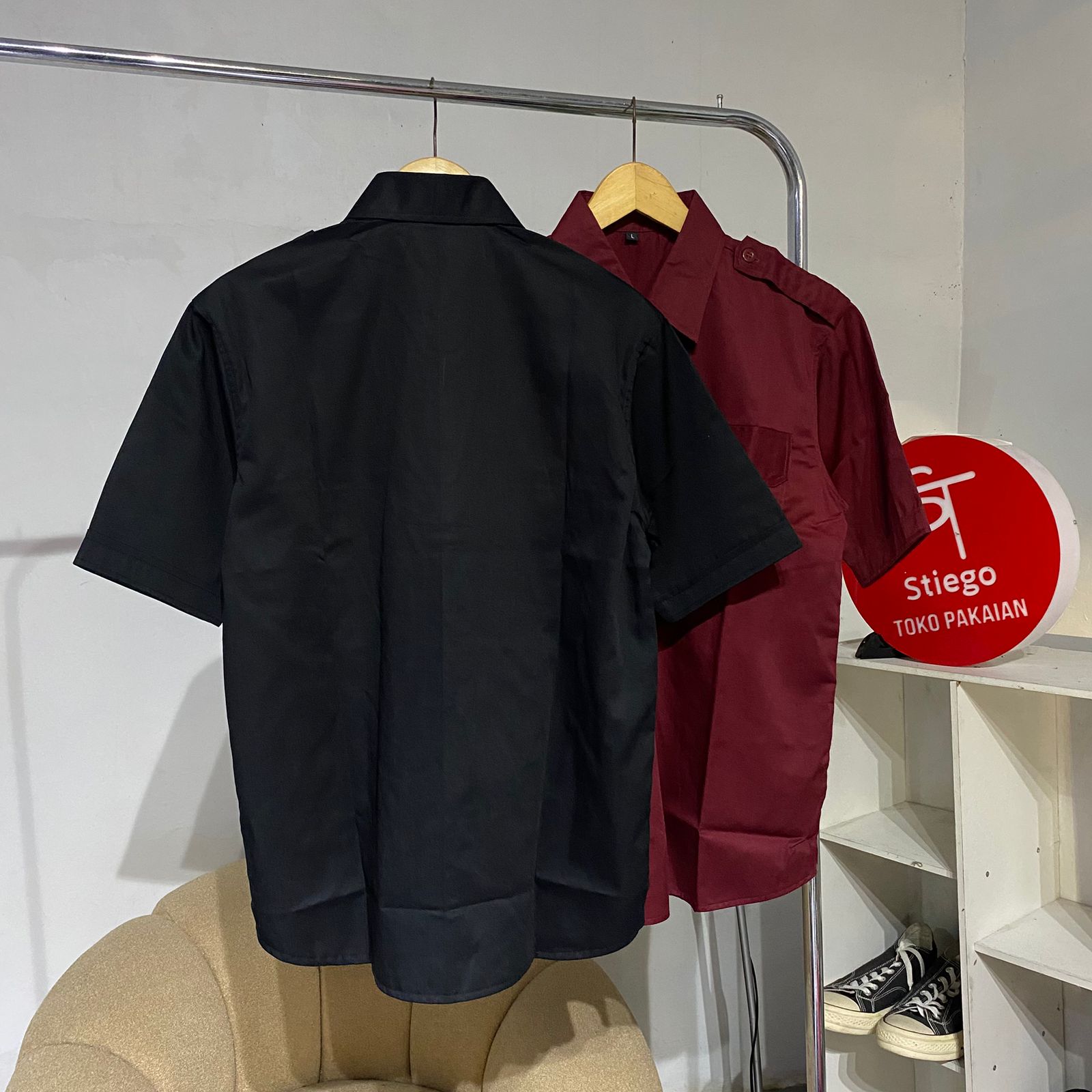 Kemeja  polos pdl pria lengan pendek