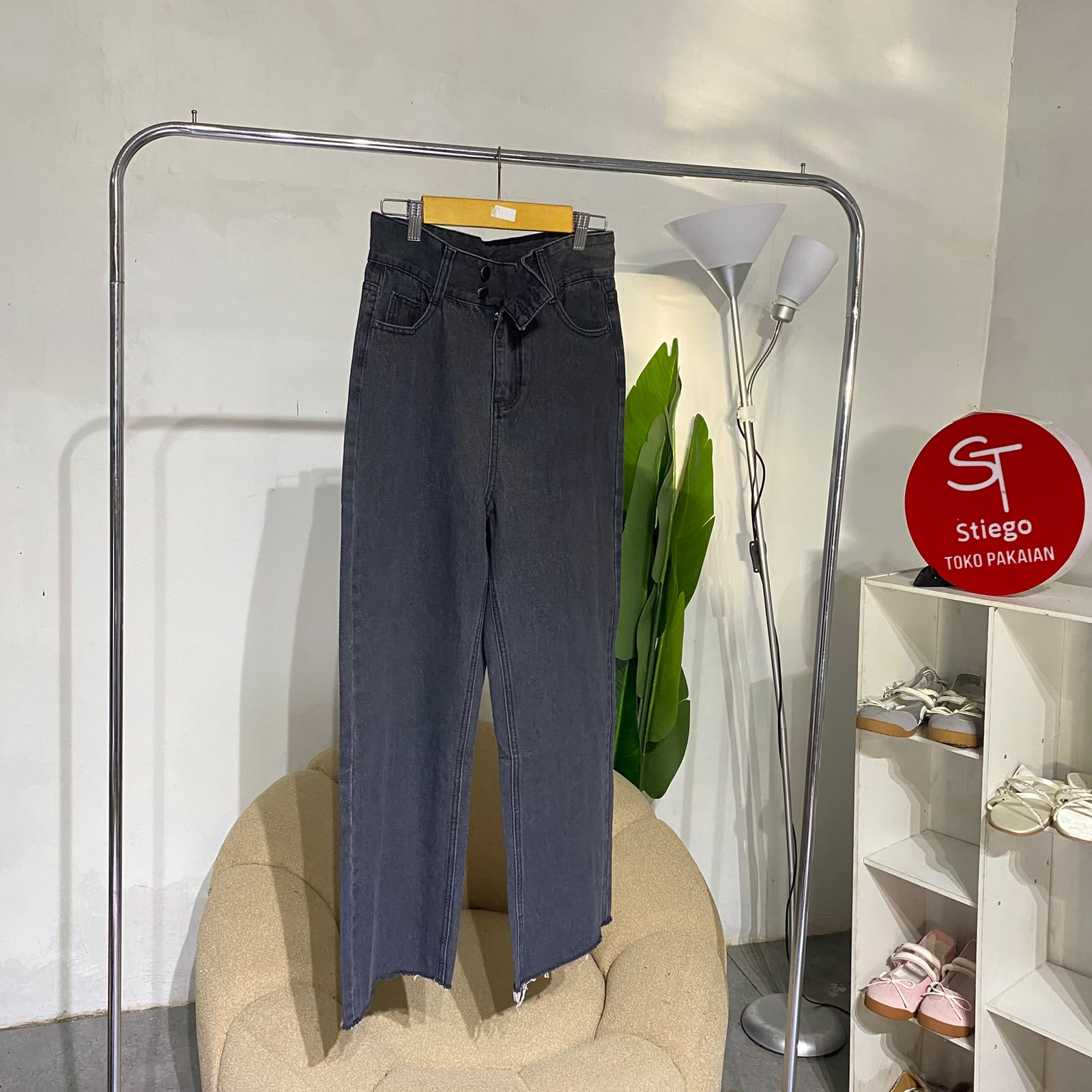 Celana wanita jeans highwaist  wanita korea