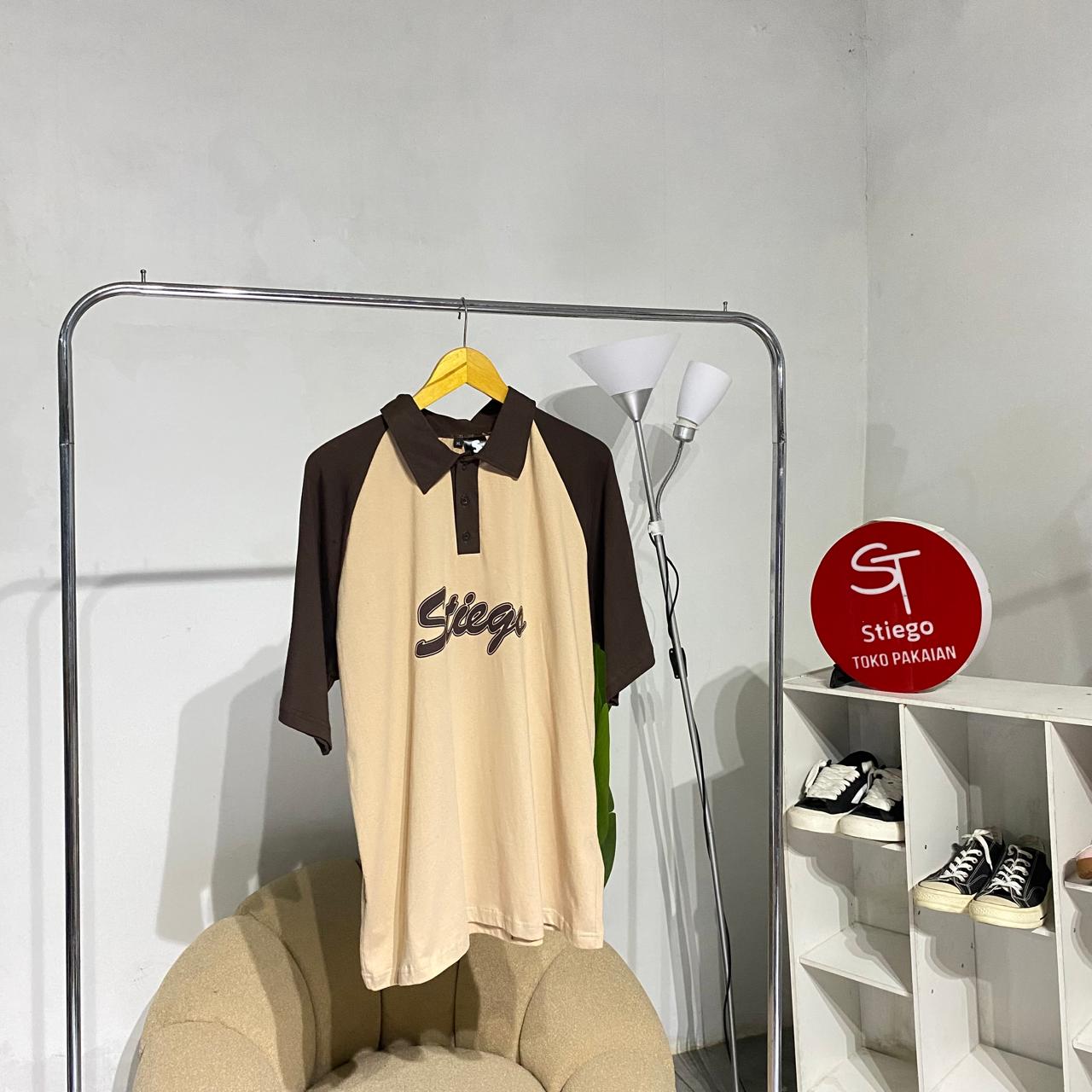 Stiego Oversize Shirt Stiego Raglan Atasan Lengan Pendek Polo T Shirts