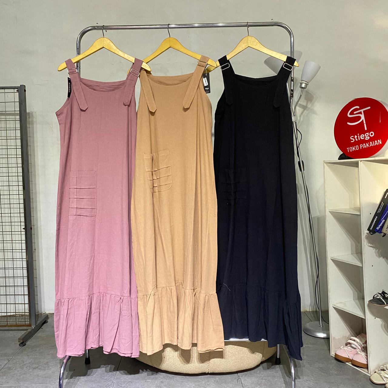Dres wanita jumpsuit overal linen angle 06