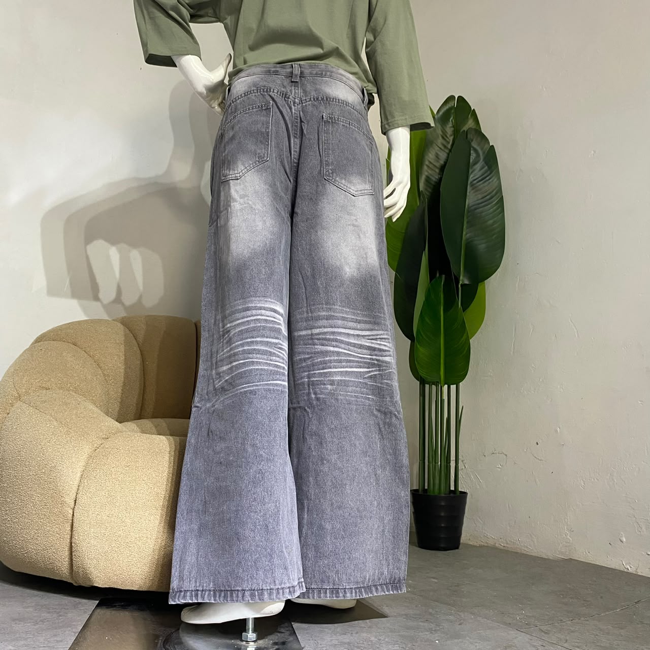 Lulu jens Celana Panjang jeans Wanita abu abu