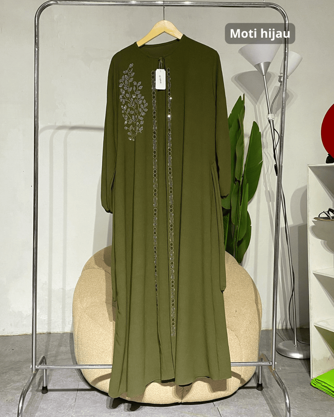 Gamis wanita Rompi bunga crinkle