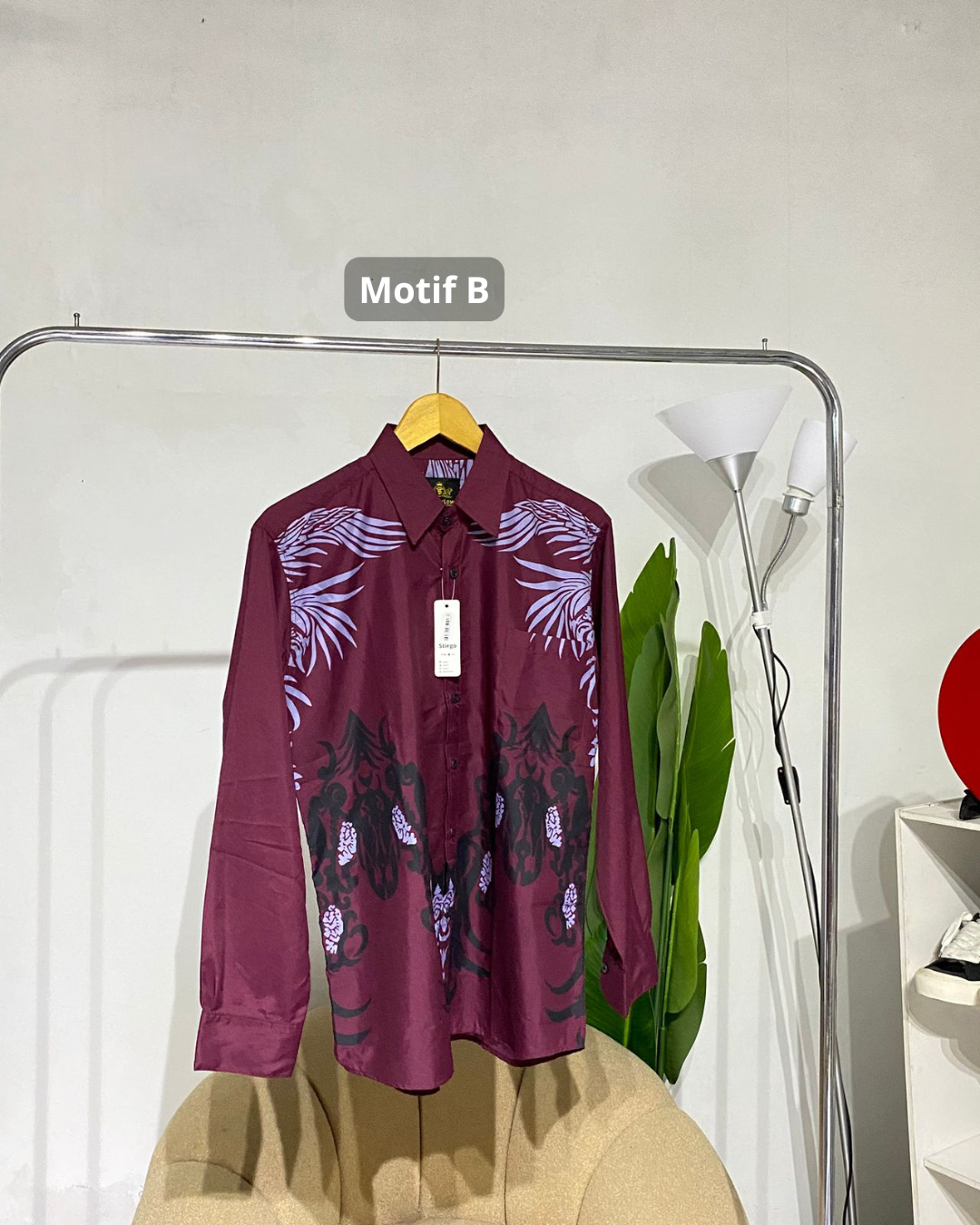 Kemeja batik lengan panjang pria  Water flow